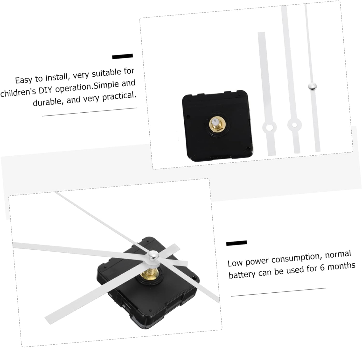KONTONTY 2 Pcs DIY Noiseless Quartz Clock Movement Kit 1