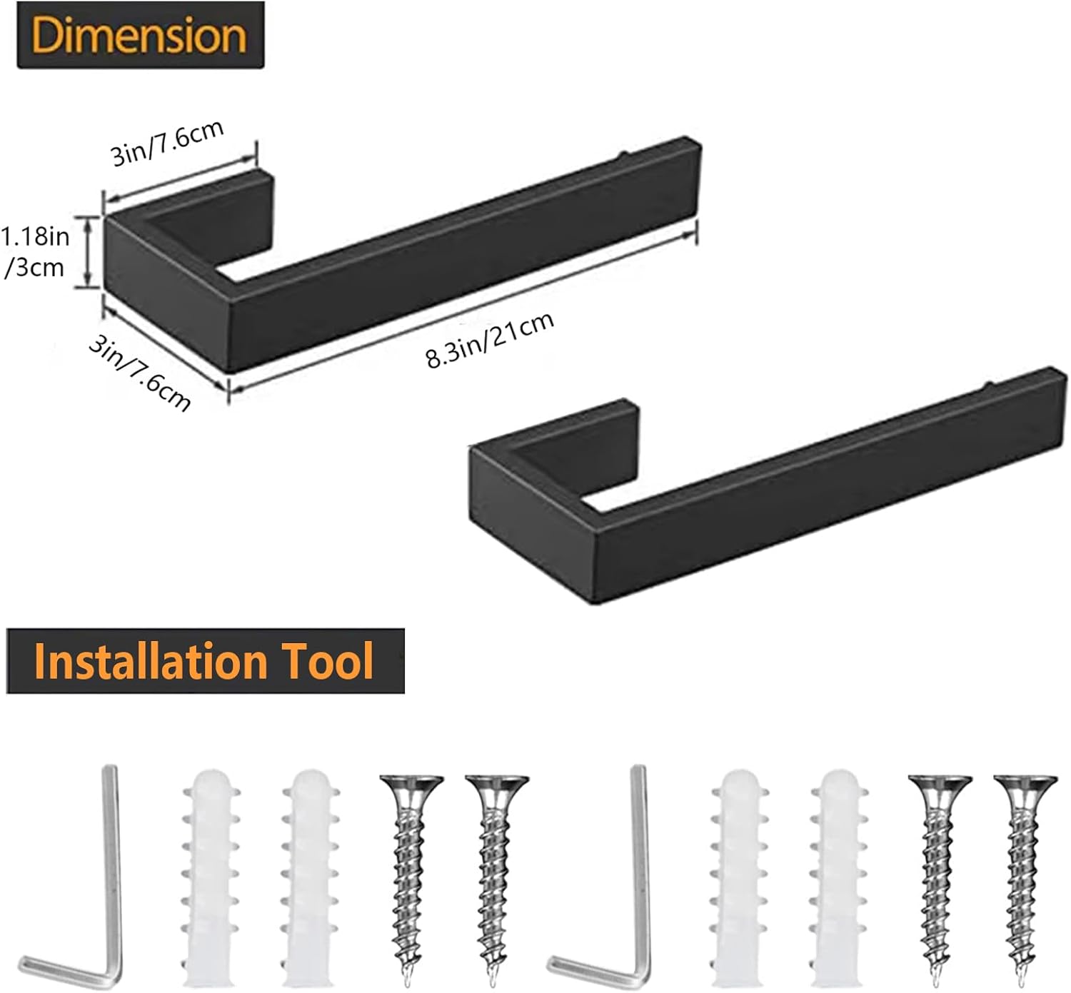 Double-Piece Stainless Steel Hand Towel Holder Modern Design