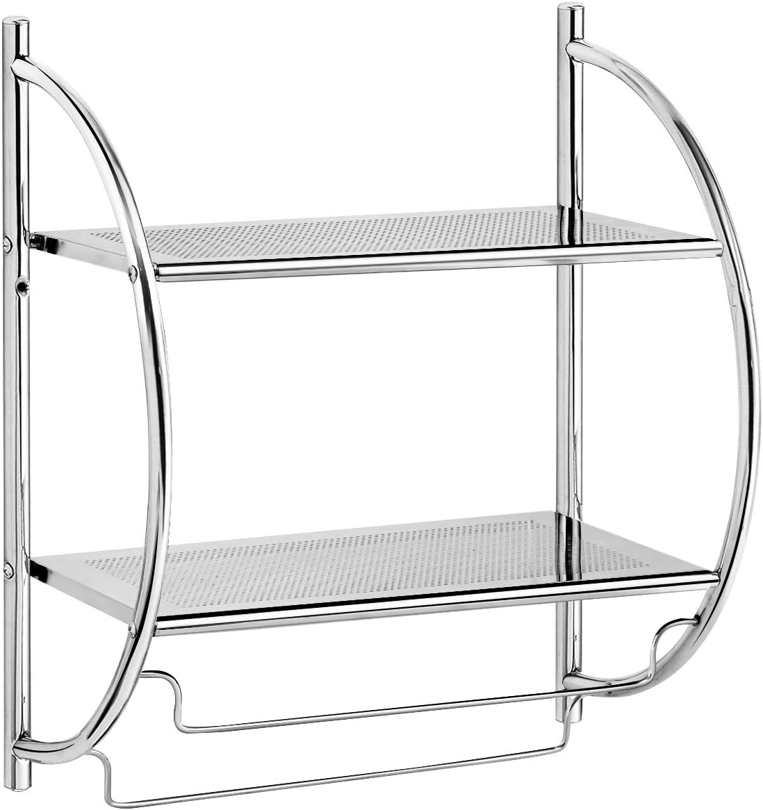 Stylish Rustproof 2-Tier Wall-Mounted Bathroom Shelf