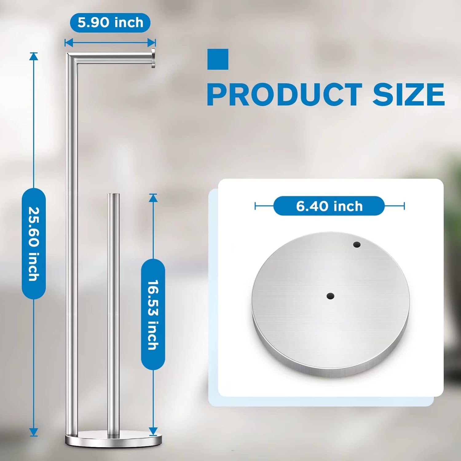 Sturdy Nickel-Finish Toilet Paper Holder - Space-Saving Easy to Install