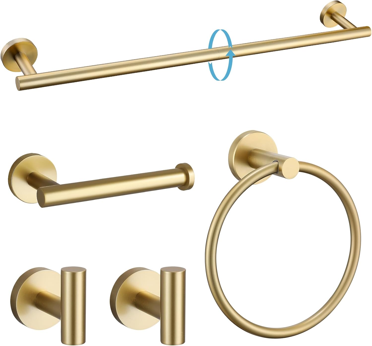 TURS Brushed Gold Bath Towel Bar Set
