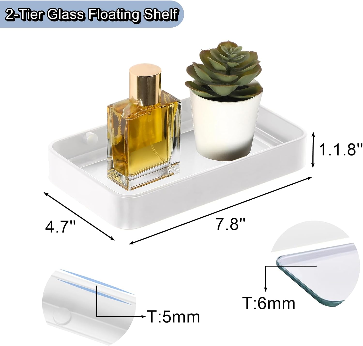 Z Metnal Rust-Resistant Floating Wall Organizer for Bathrooms