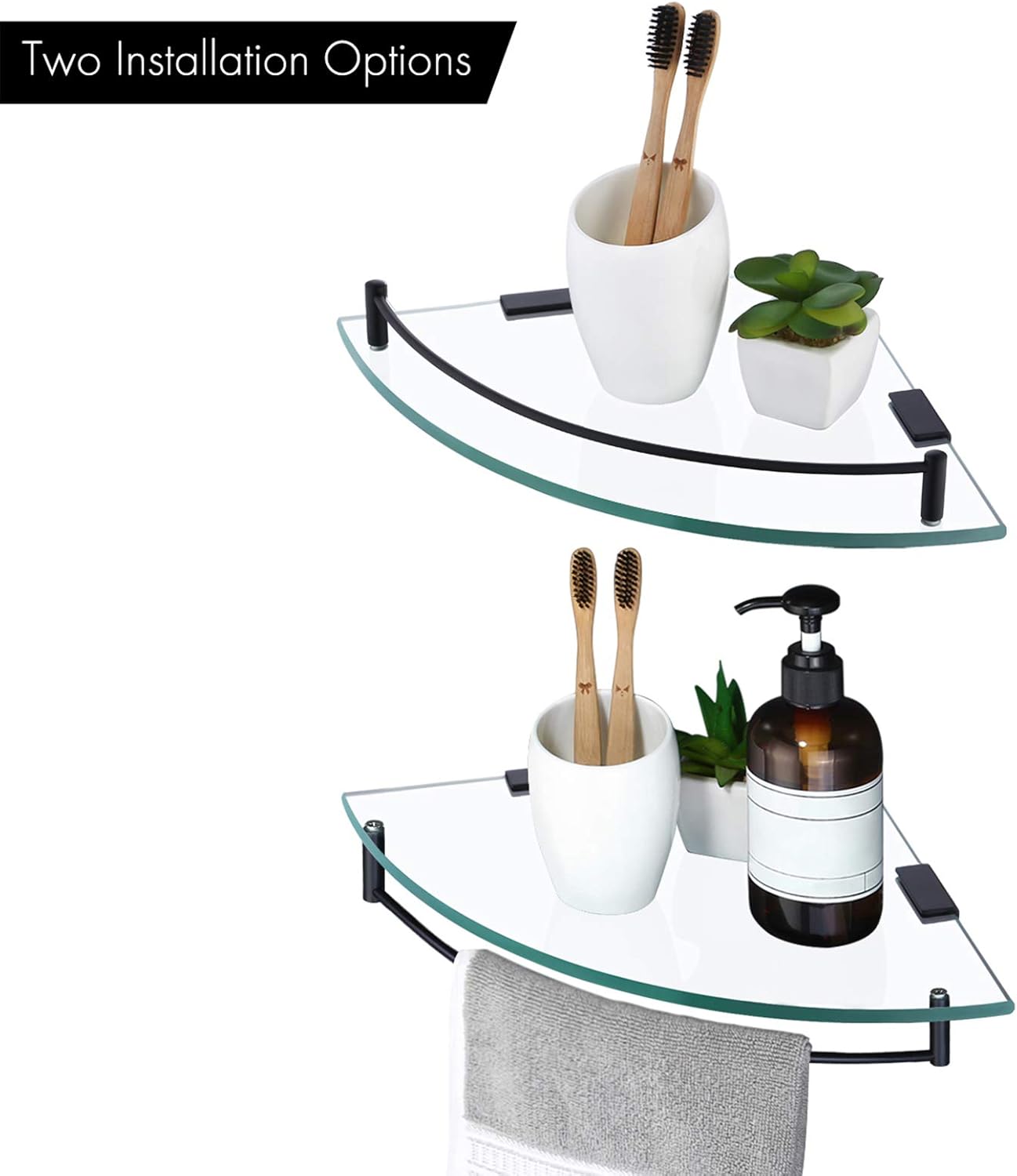 KES Tempered Glass Shelf Stainless Steel