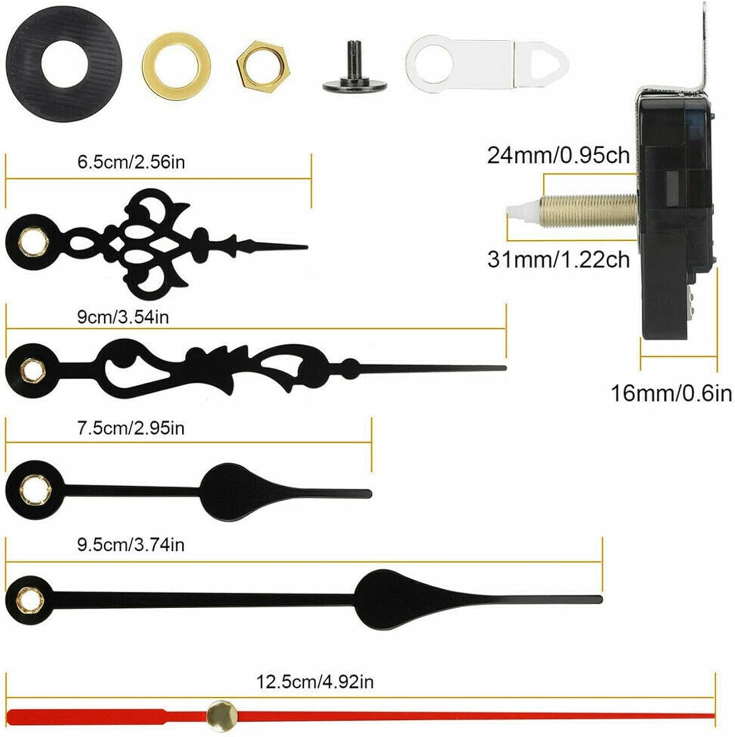 OTDOGUO 31MM Long Shaft Buffer Clock Movement Mechanism Repair Tool