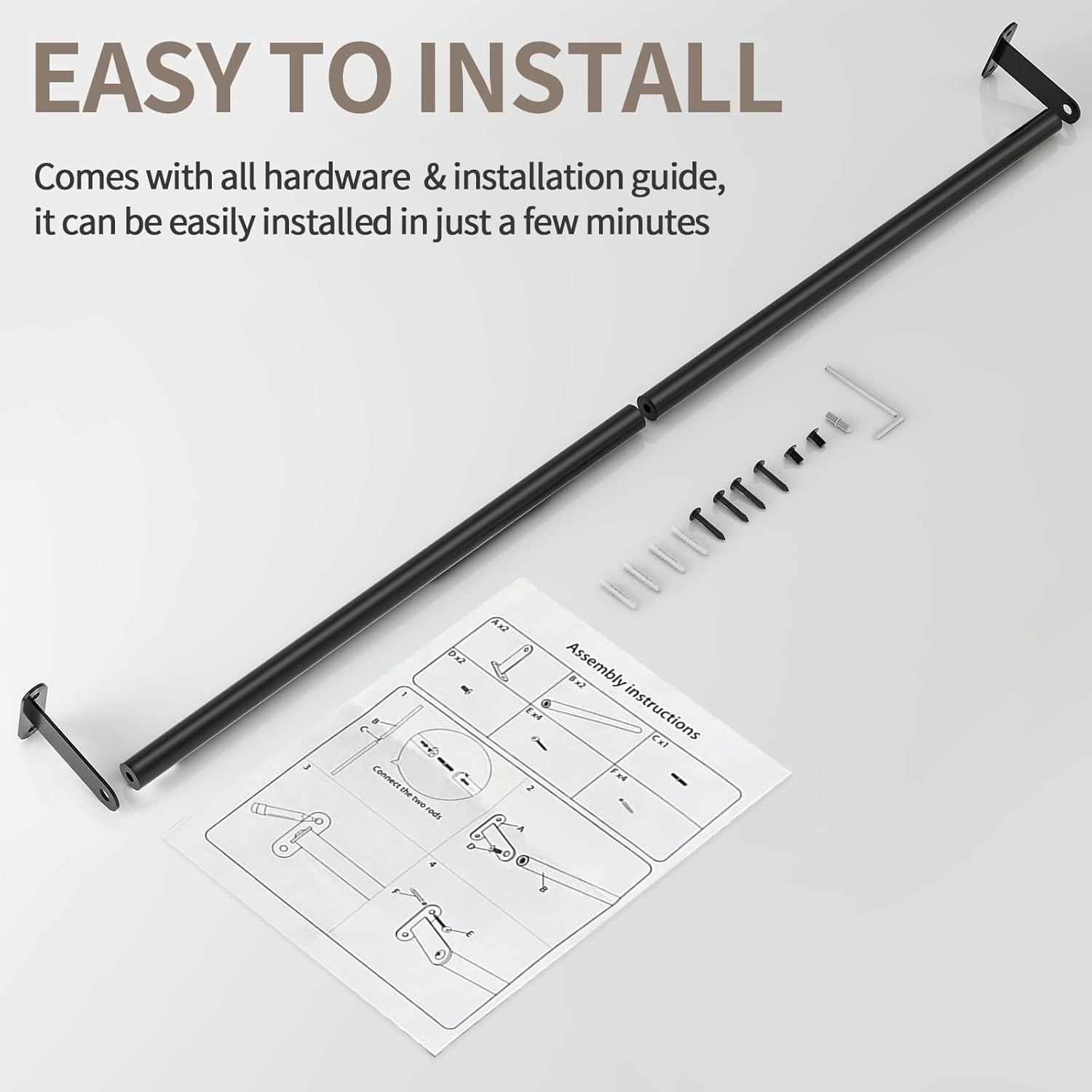 JUYSON 30-Inch Matte Black Towel Bar