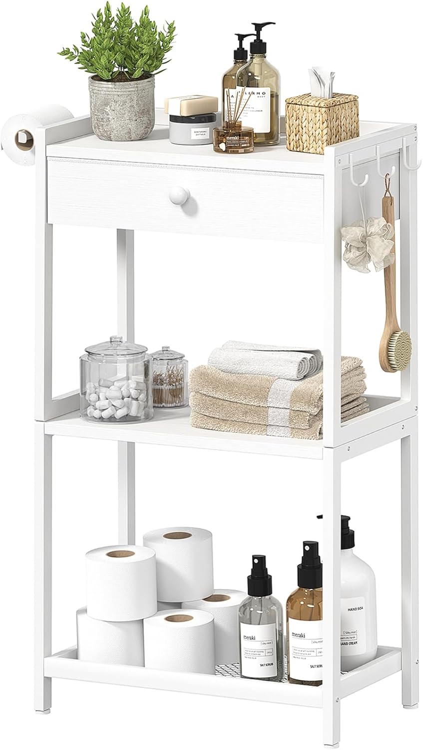MEUIS Rustic Farmhouse Standing Organizer Durable Ladder Style for Towels Gaskets