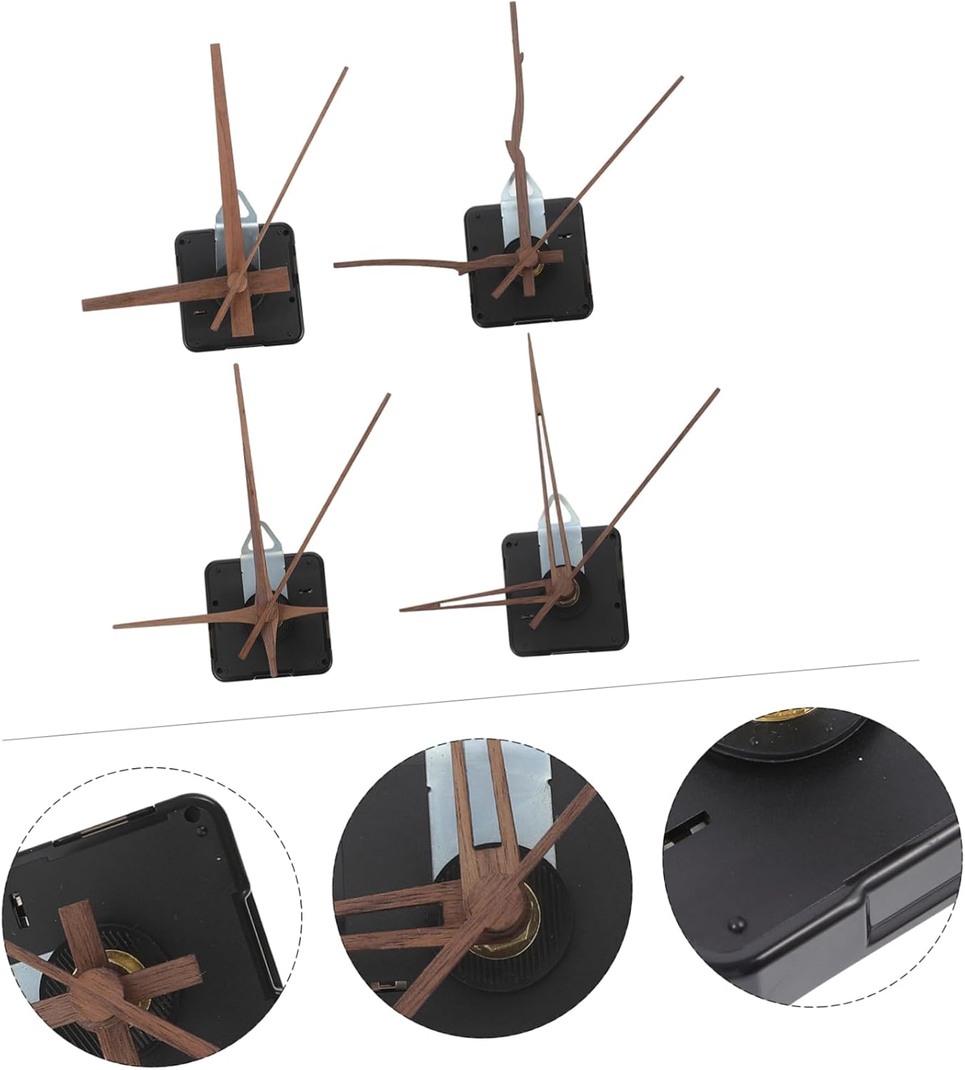 Walnut Wood Replacement Pointer Clock Hands Kit for 4 Sets
