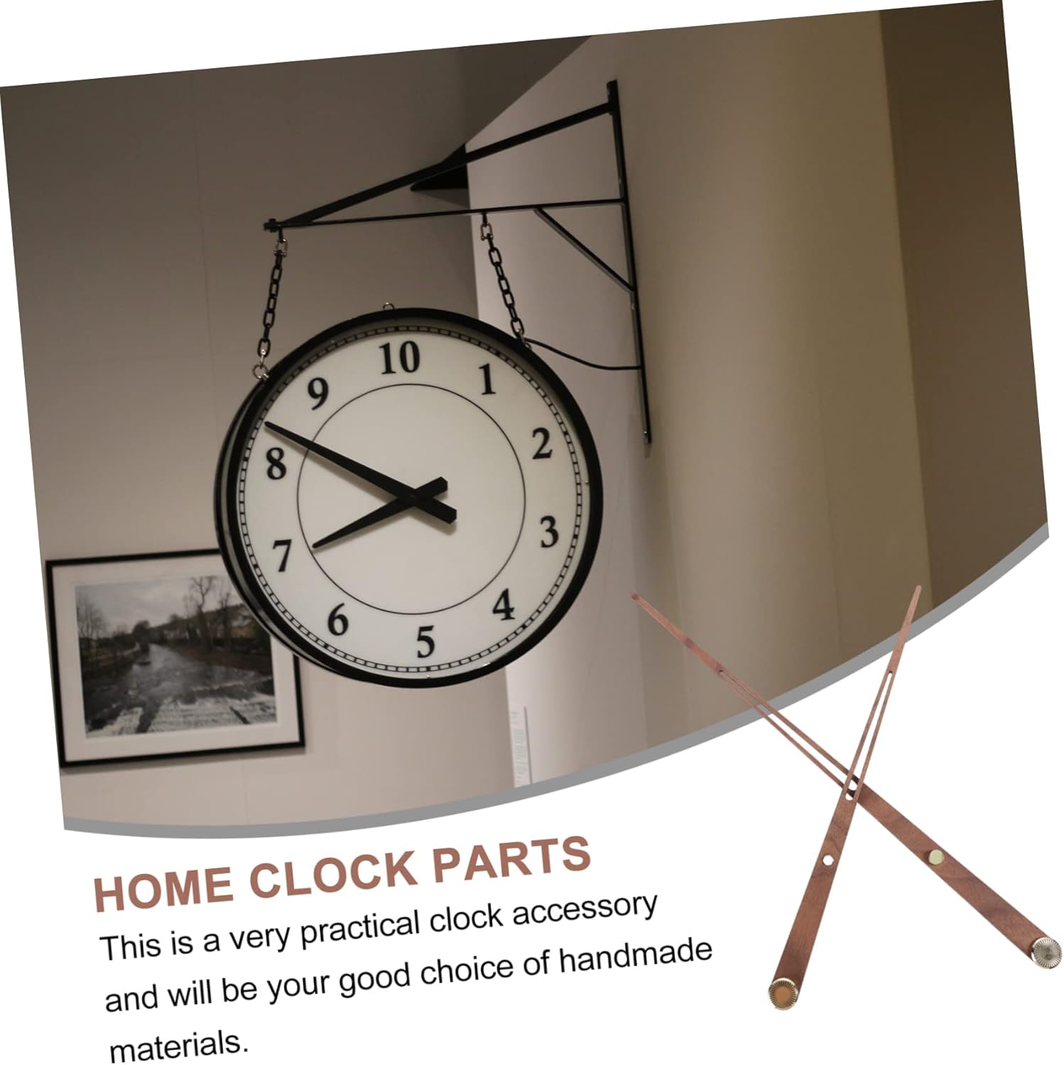 Large Wooden Clock Pointer Black Walnut Decor for DIY