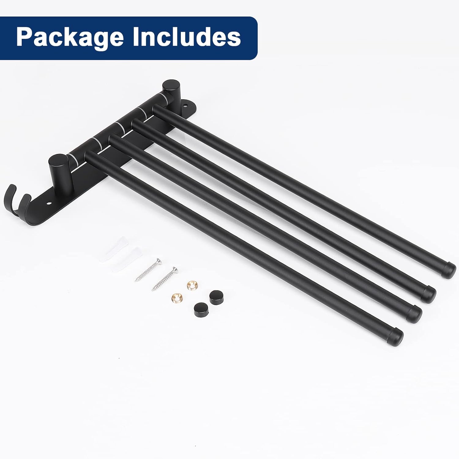 Sturdy 4-Arm Swivel Towel Rack for Bathroom Kitchen