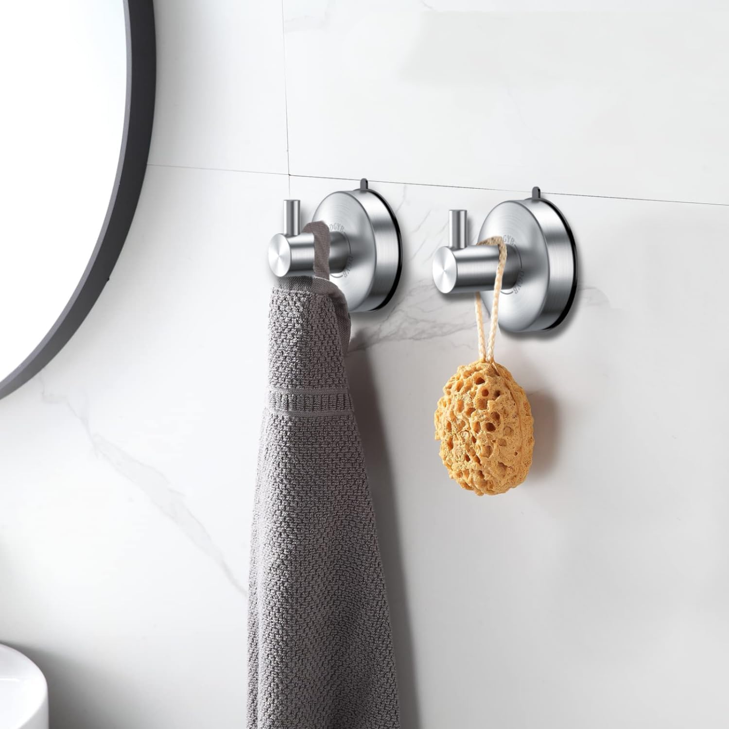 Modern Suction Cup Towel Hooks for Showing Stainless Steel Capacity 15 lbs