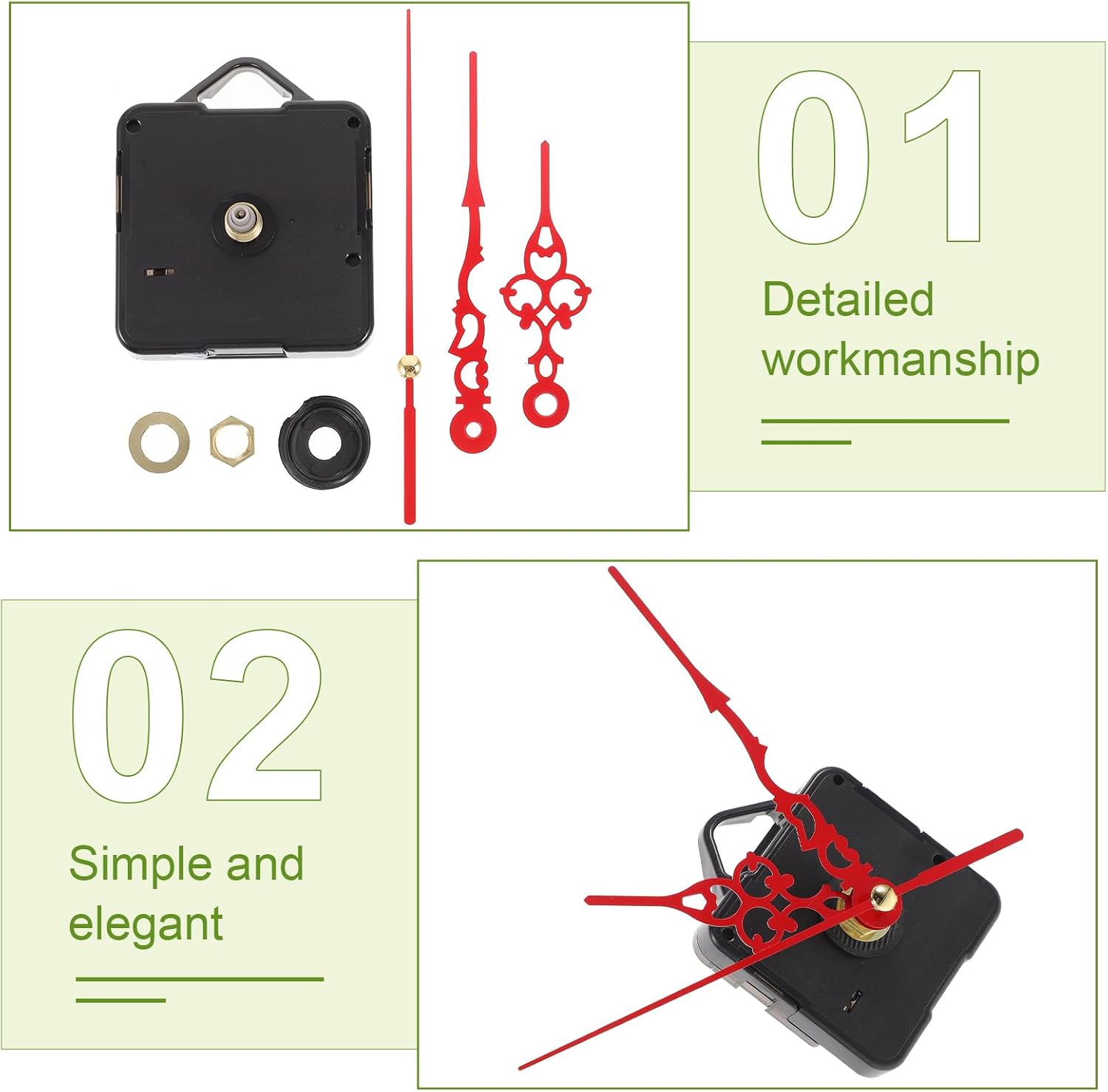 Simple Wall Clock Mechanism Kit for No Battery Quiet Home Use