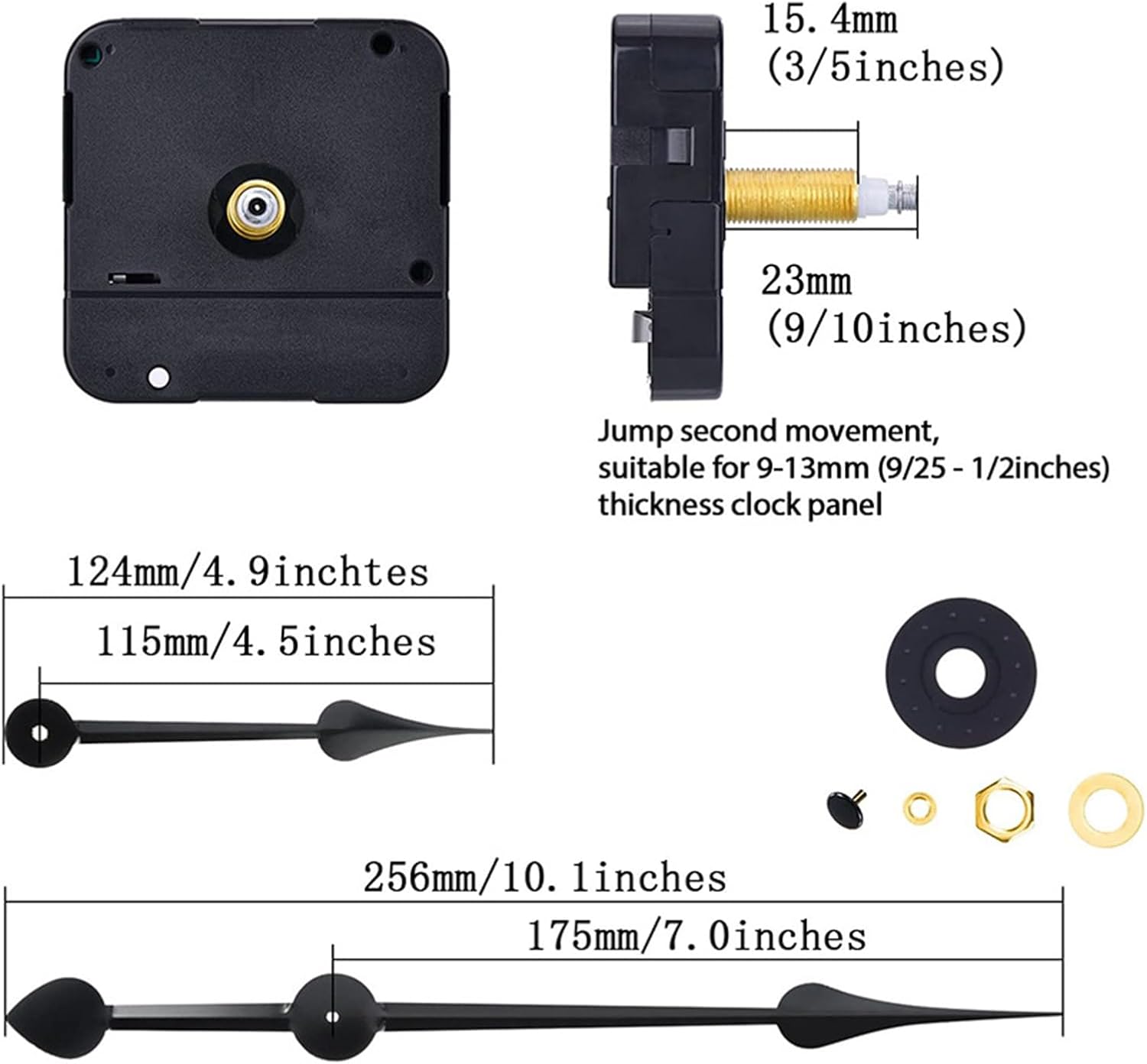 Wall Clock Repair Kit DIY Replacement Parts - Battery Operated Movement Replacement