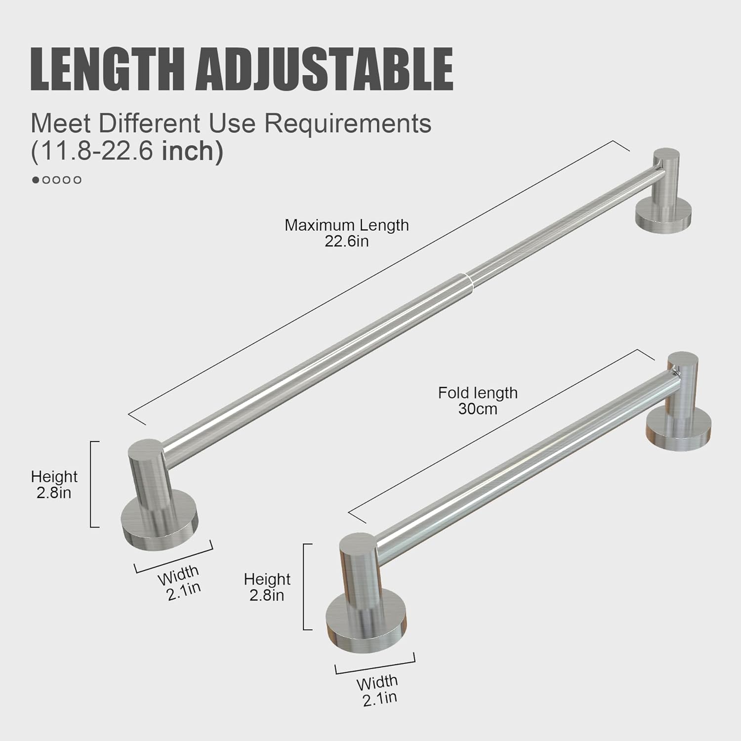 Adjustable 304 Stainless Steel Towel Holder US