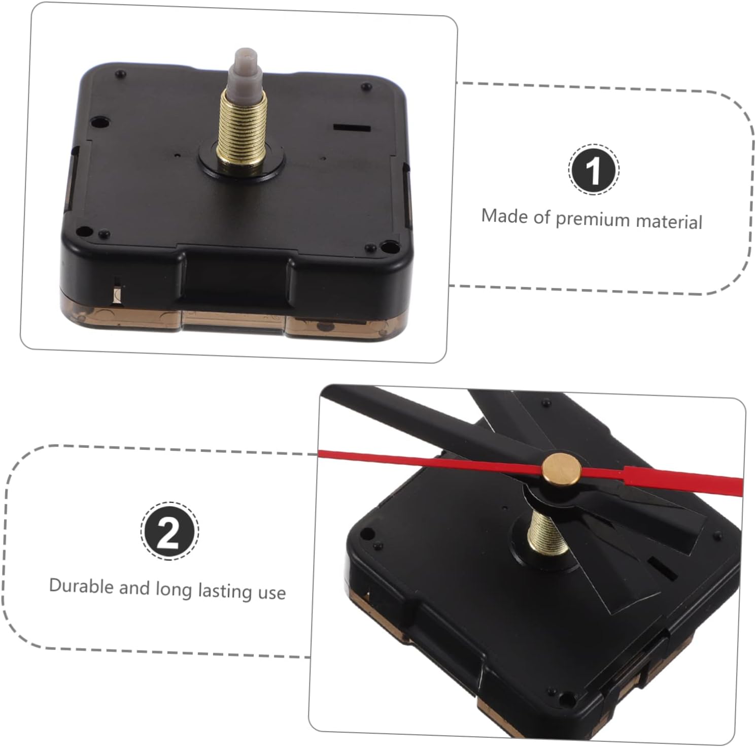 Plastic LED-Free Clock Movement Mechanism Kit for DIY Wall Clock Repair