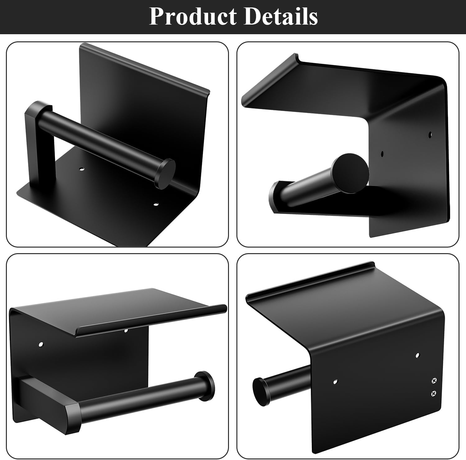 Tindbea toilet paper holder with phone shelf