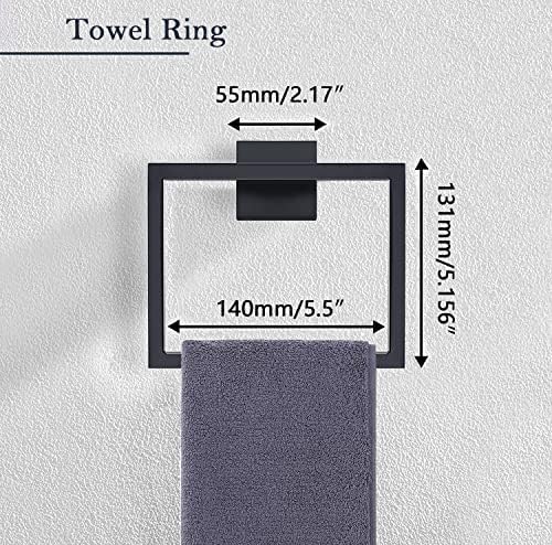 5-Piece Stainless Steel Bathroom Towel Bar Set for Wall-Mounted Use