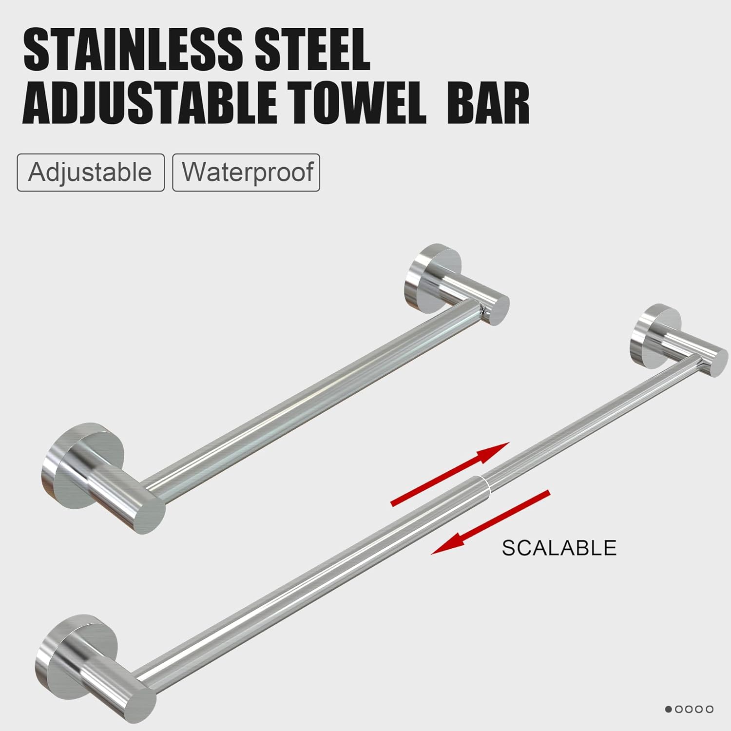 Adjustable 304 Stainless Steel Towel Holder US