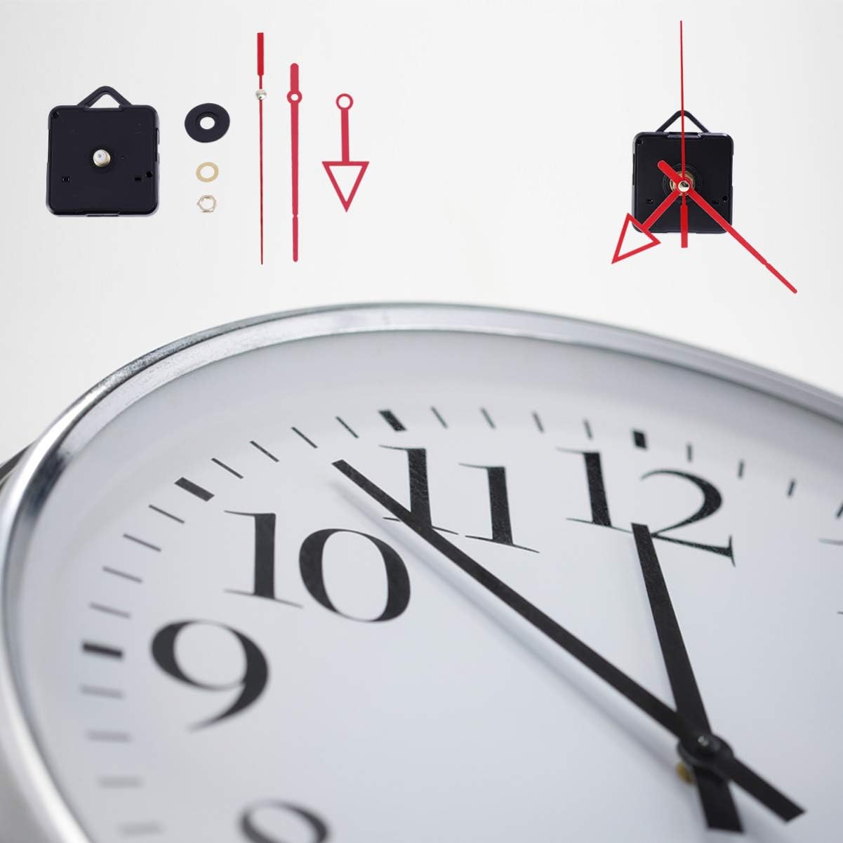 EXCEART RED CLOCK MOVEMENT HIGH PRECISION KIT