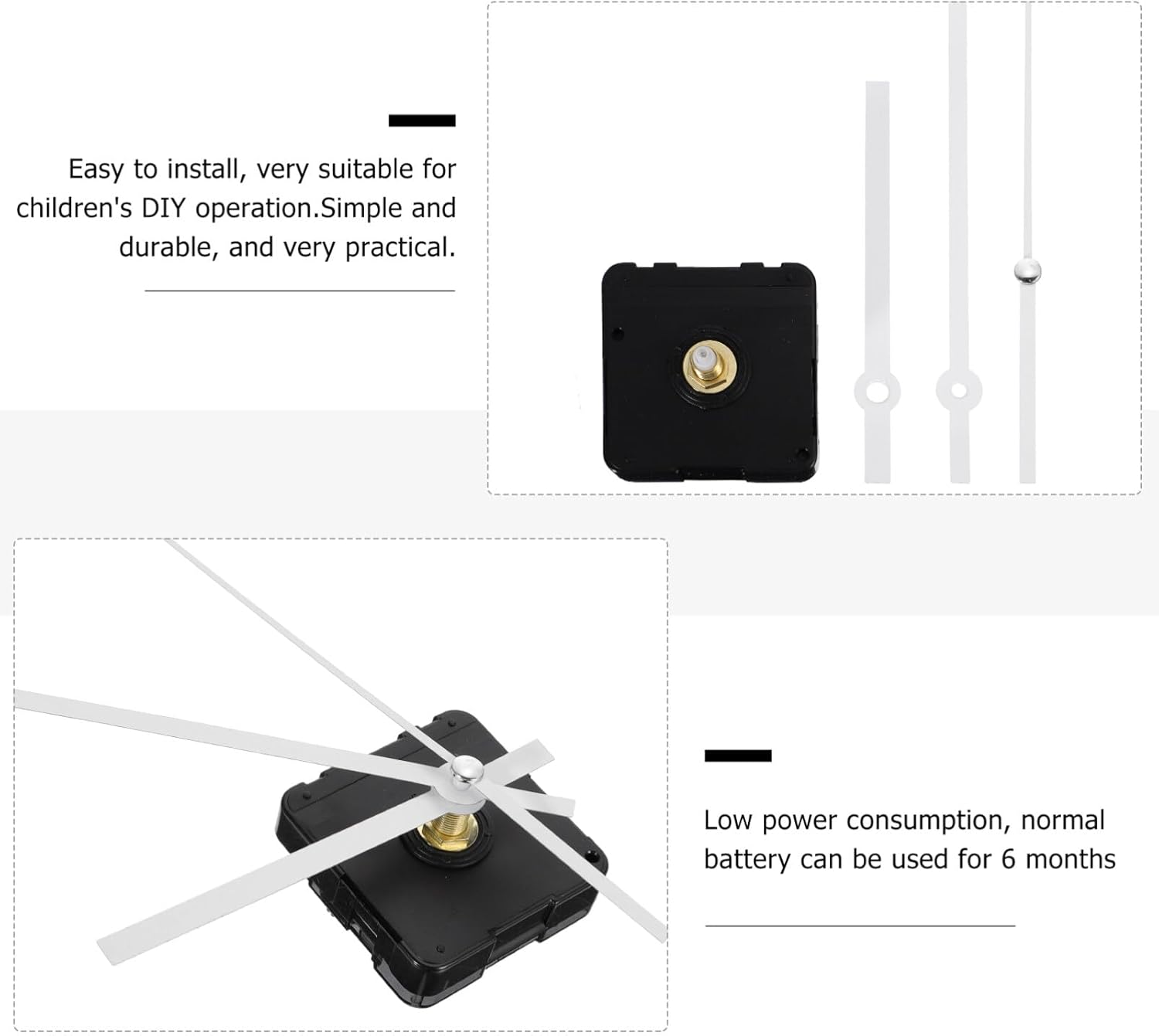 Uonlytech Plastic Clock Hands Kit Easy DIY Repairs for Home Clocks