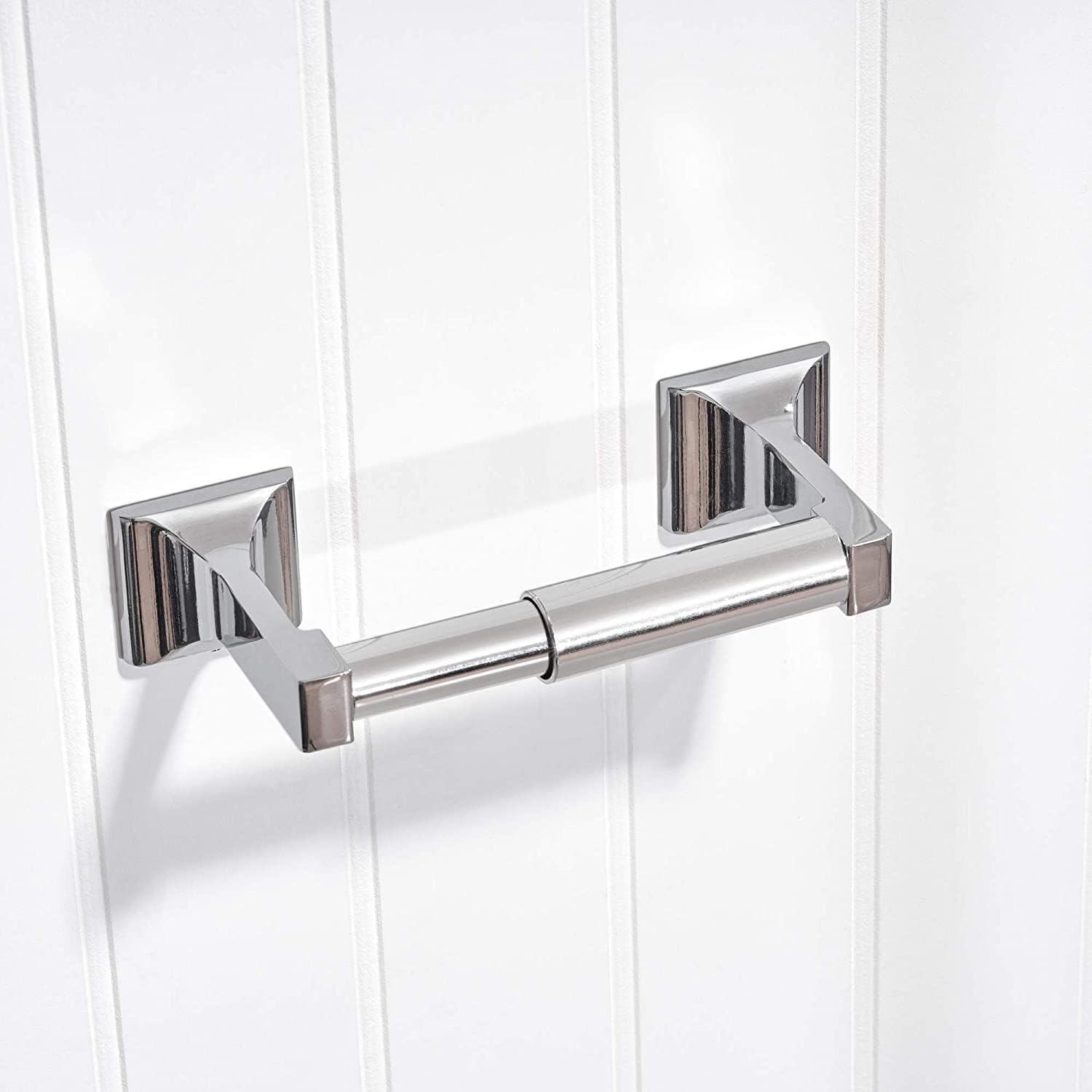 TuoxinEM Spring Loaded Toilet Paper Holder Chrome Silver