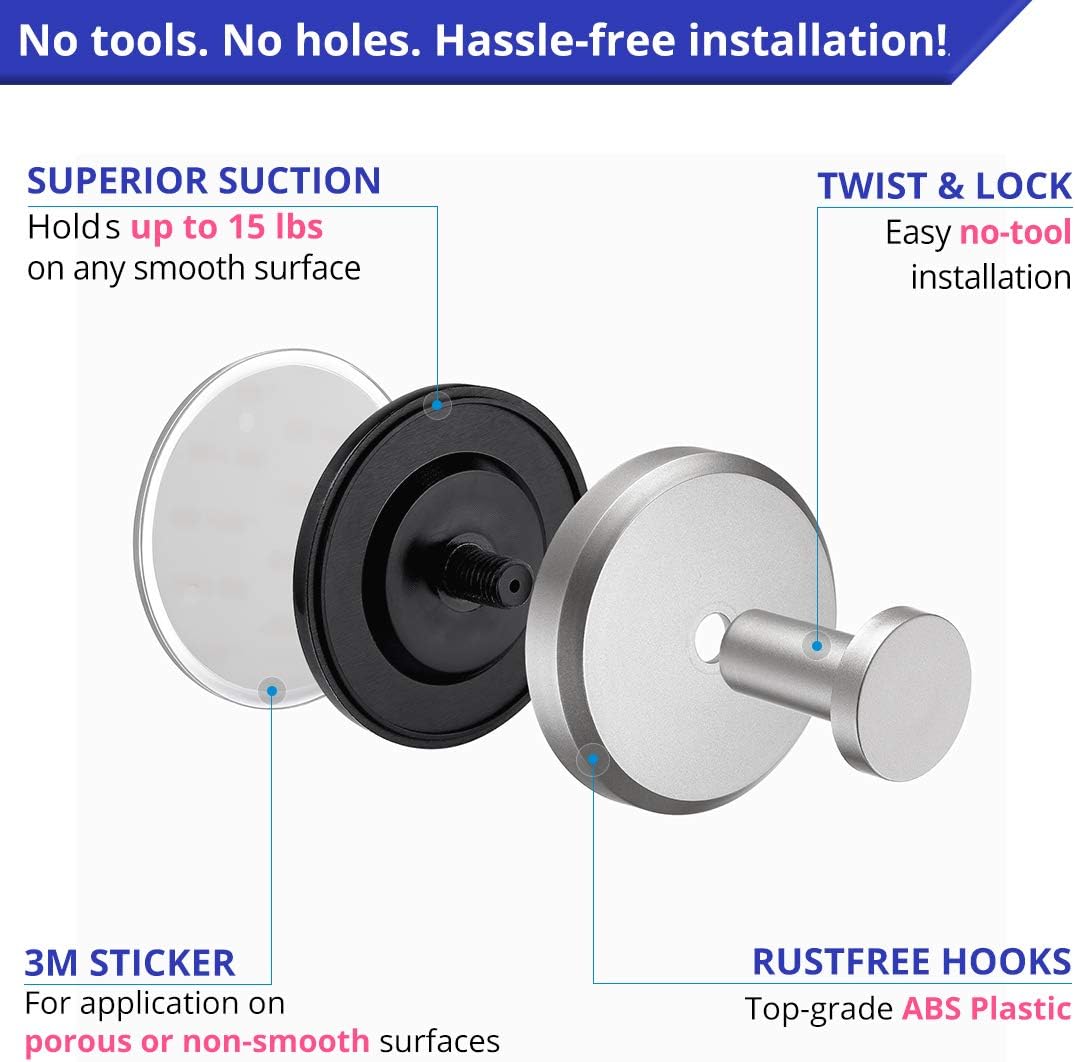 Suction Cup Hooks for Bathroom Use