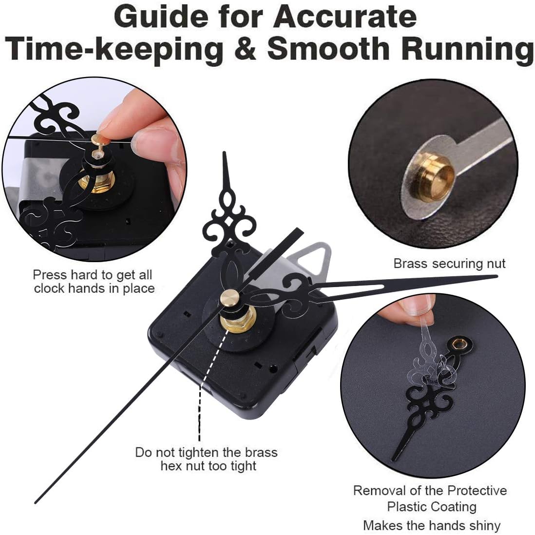 EMOON 2-Pack Clock Movement Kit for Repair Customization