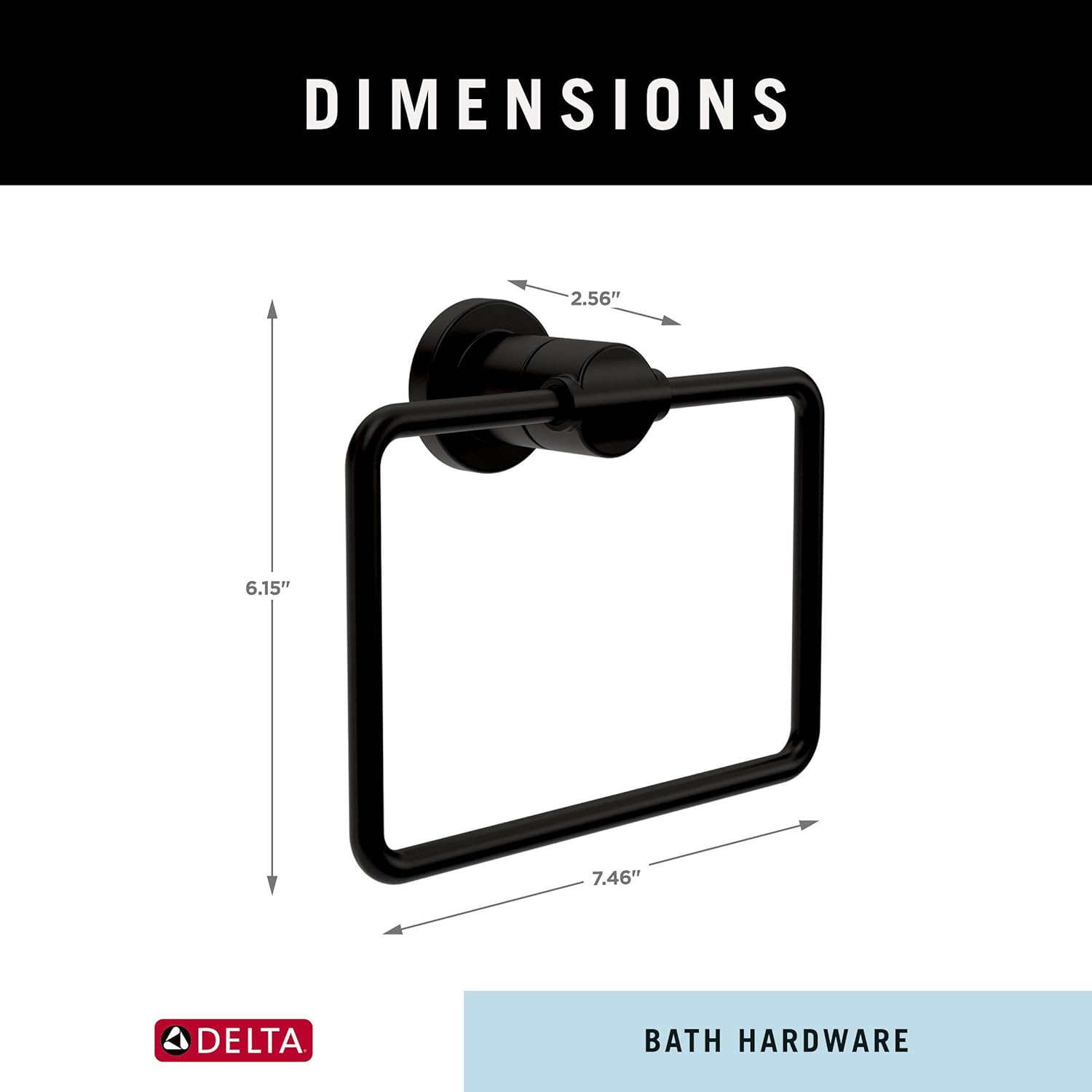 Delta Nicoli Bath Towel Holder Matte Black