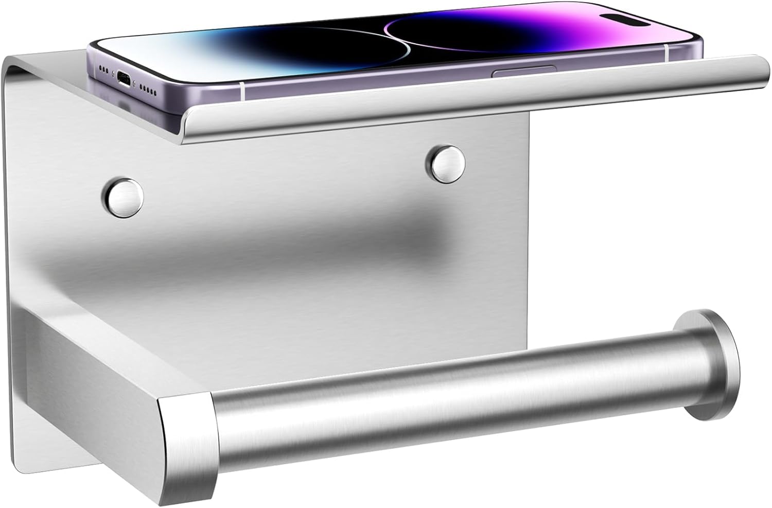 Stainless Steel Toilet Paper Holder with Phone Shelf
