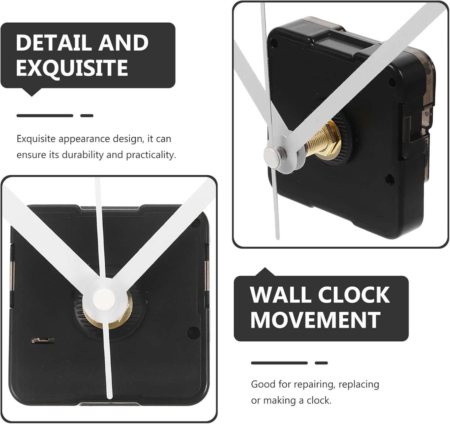 SUPVOX Clock Mechanism Replacements for DIY Wall Clocks 2-Piece Set