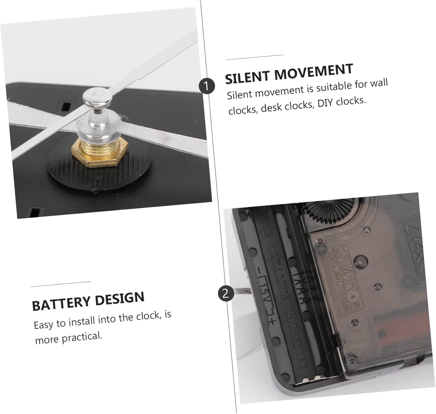 Silent Clocks Kits Brass Fittings Mute Clock Movement