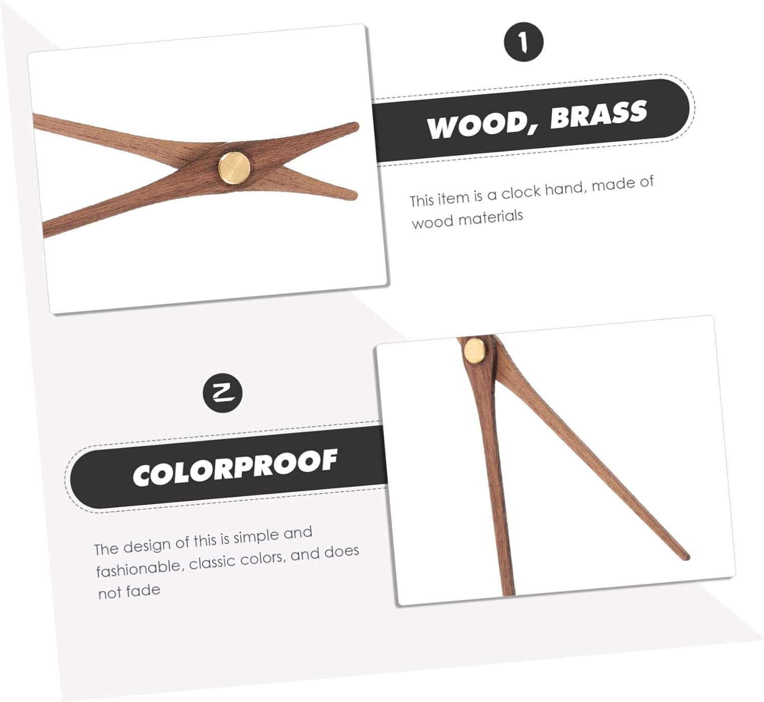 5-Set Wooden Clock Pointers for DIY Enhancement