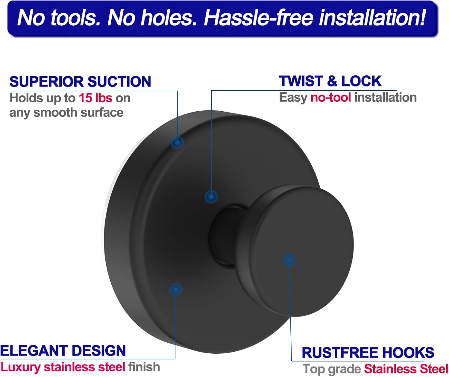 Suction Cup Robe Towel Hooks
