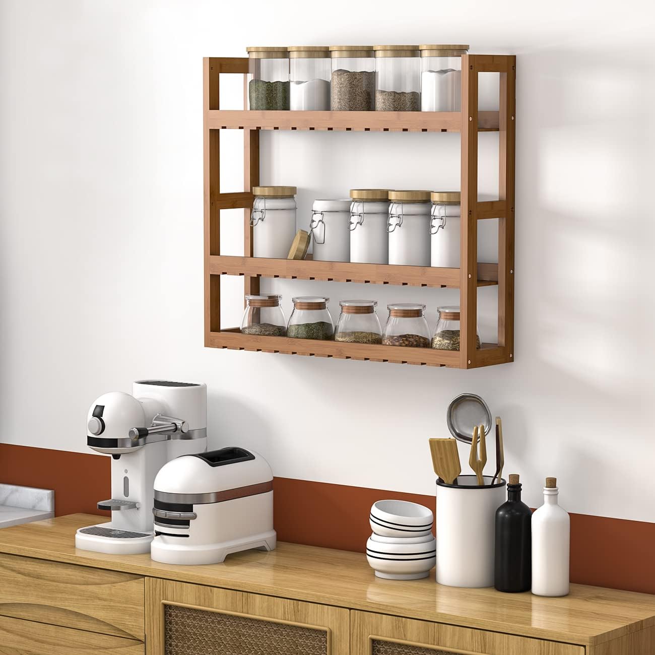 Dominax Bamboo Bathroom Storage Shelf