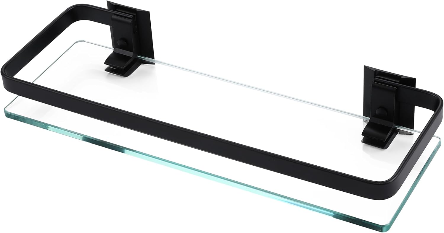 KES Bathroom Wall Shelf Tempered Glass Extra Thick Rust-Resistant High-Strength Shelf