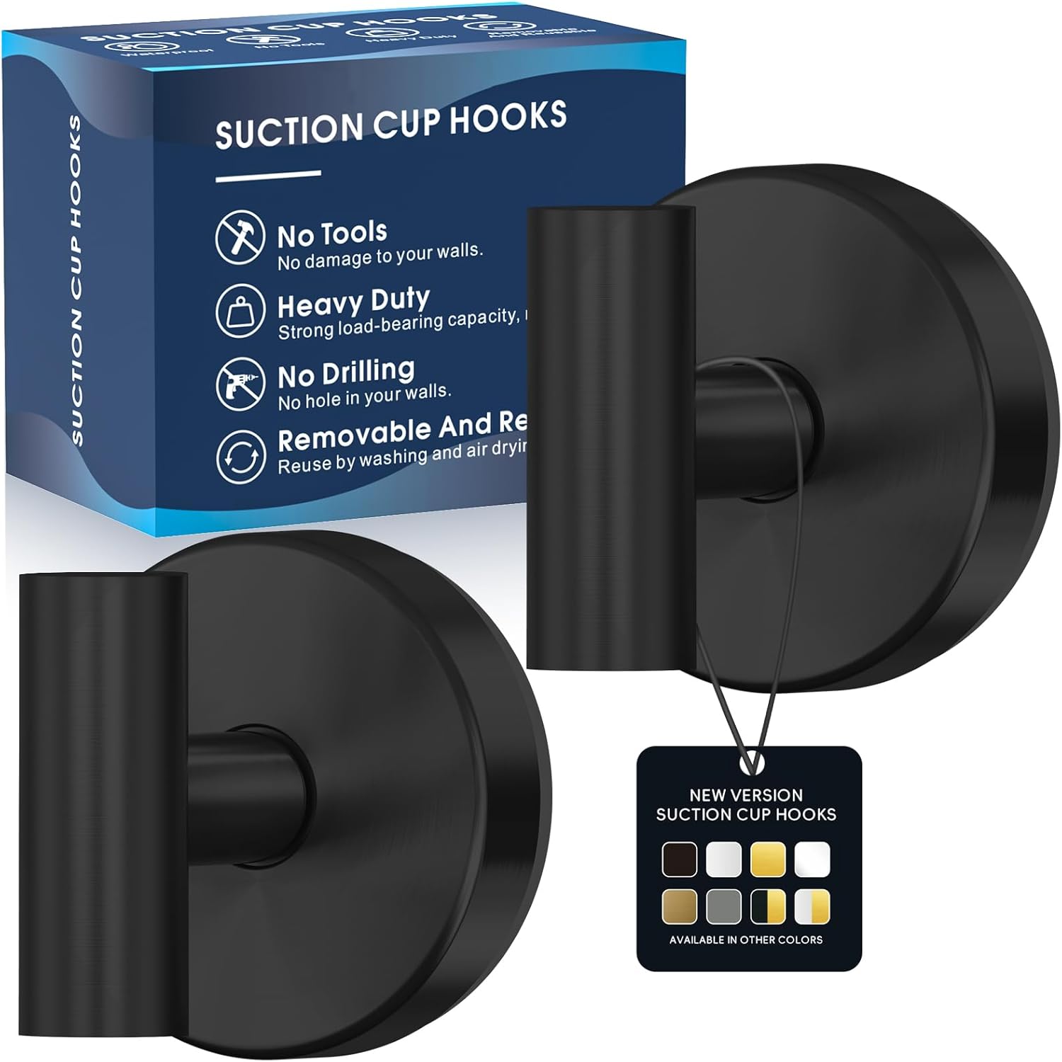 Two-Piece Suction Cup Hooks for Showers