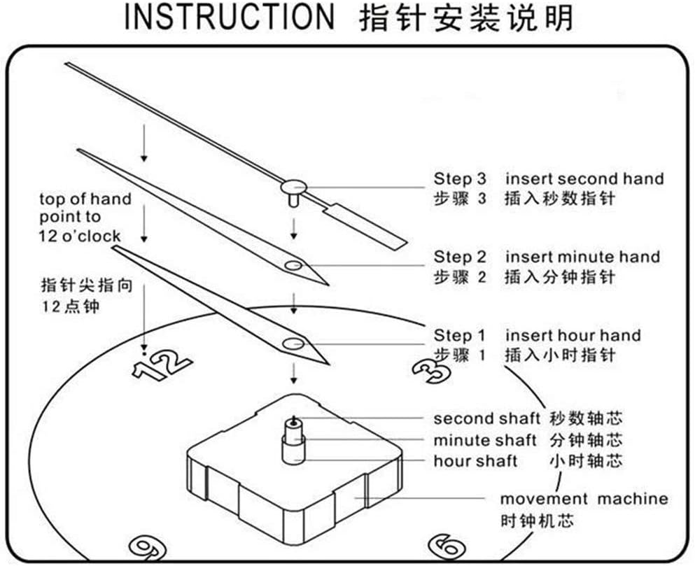 Pendulum Clock Movement Mechanism with 3-Hand Motor Replacement Repair