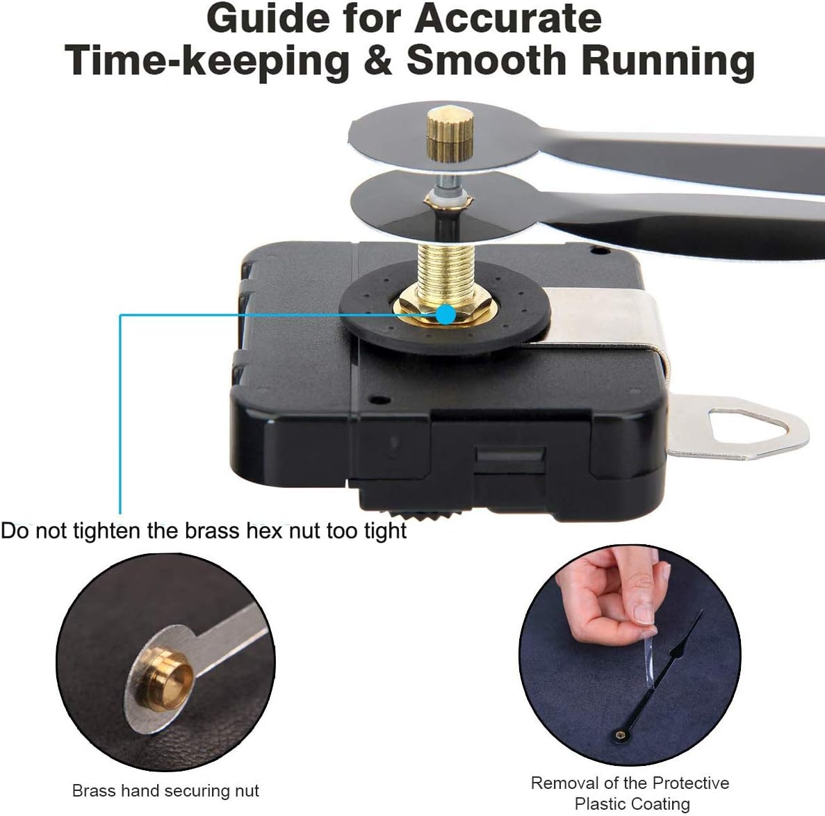 HILLHOME Ultimate Clock Shaft Precision Replacement for DIY Wall Clocks