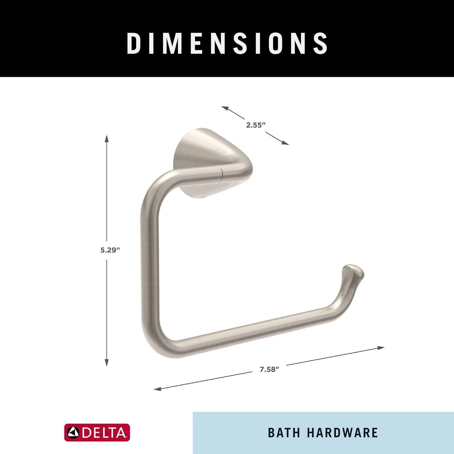 Delta Arvo Hand Towel Holder SpotShield Brushed Nickel