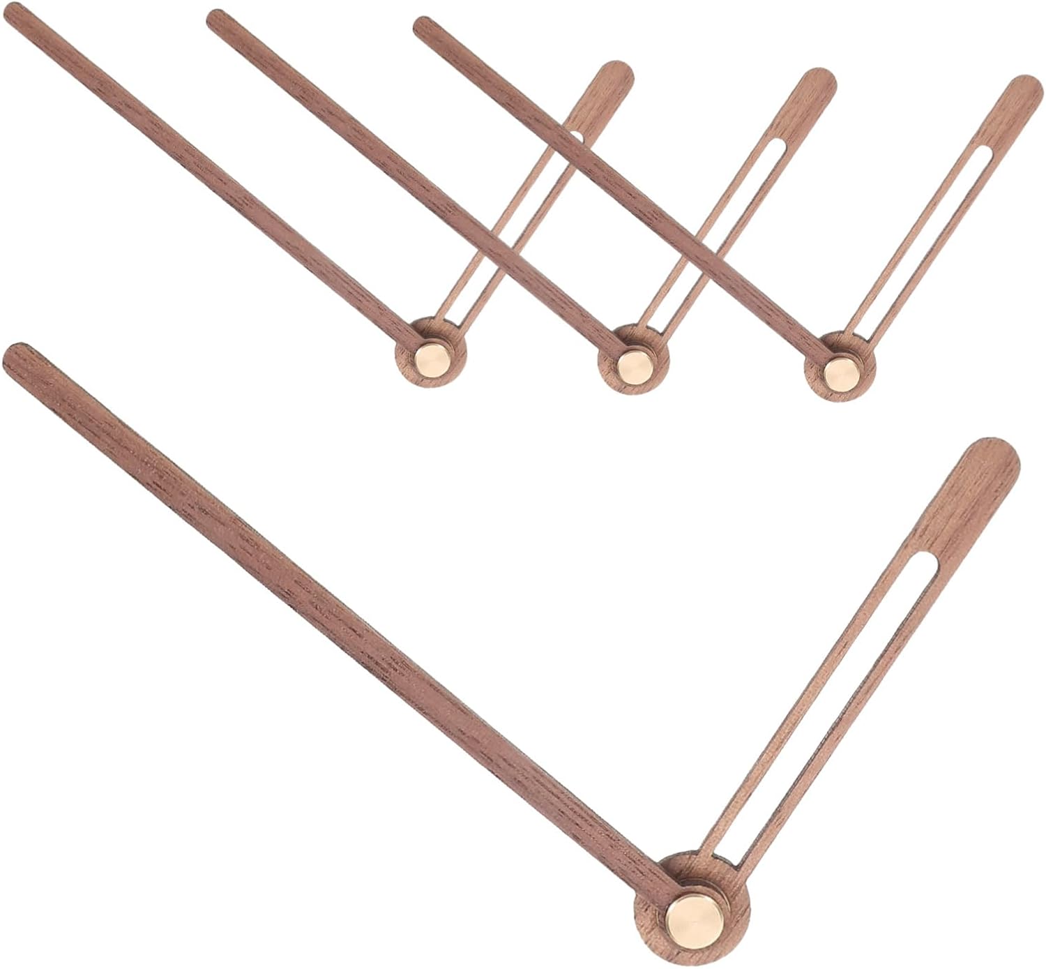 DOITOOL 5-Set Walnut Clock Hands Kit with Silent Movements