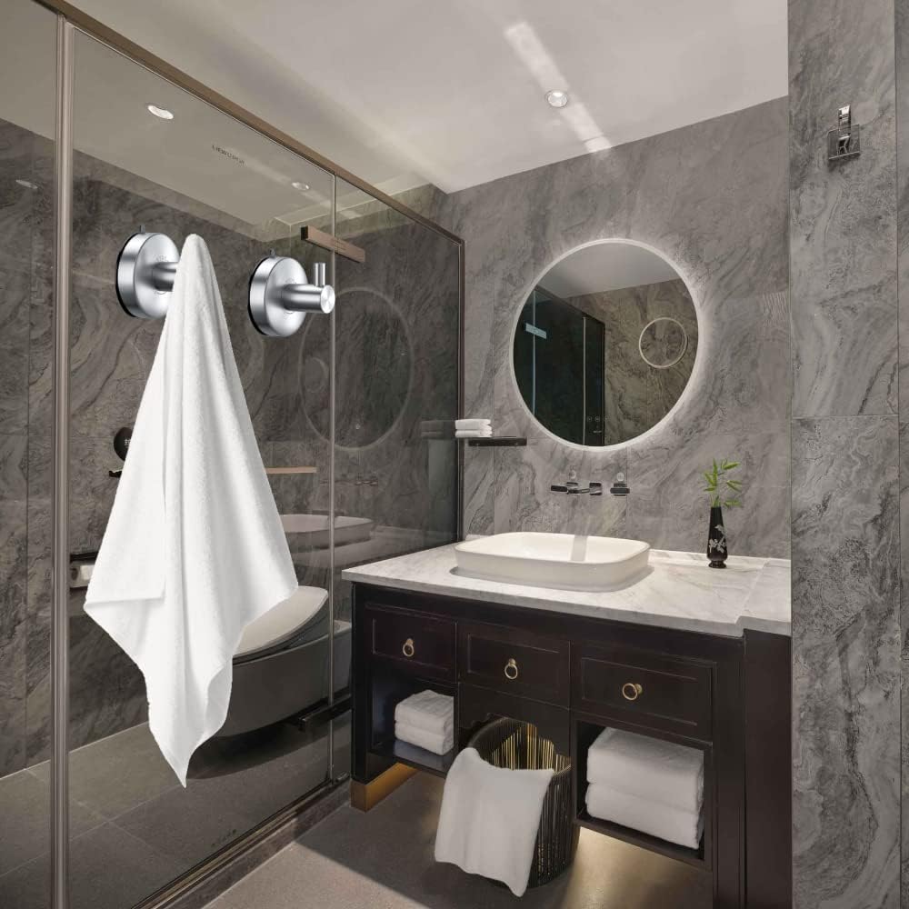 Modern Suction Cup Towel Hooks for Showing Stainless Steel Capacity 15 lbs