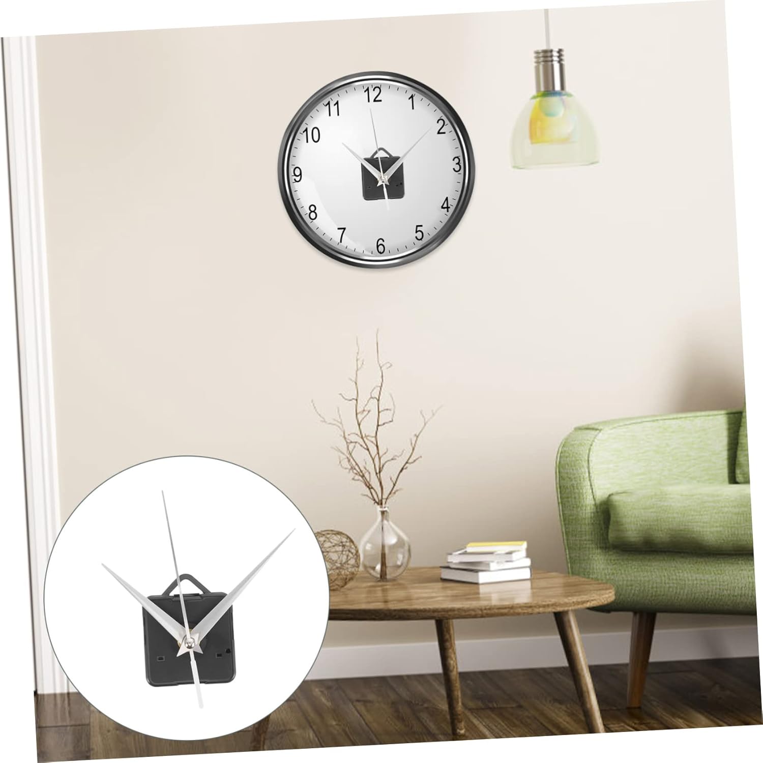WOONEKY Simple Wall Clock Movement Set with 3-Pointer Kit