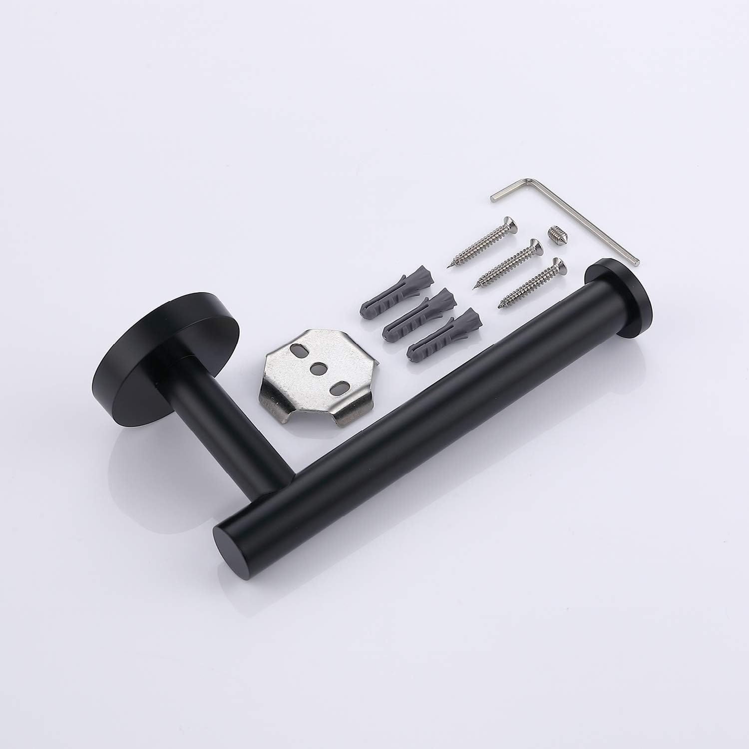 TASTOS Matte Black Stainless Steel Toilet Paper Holder