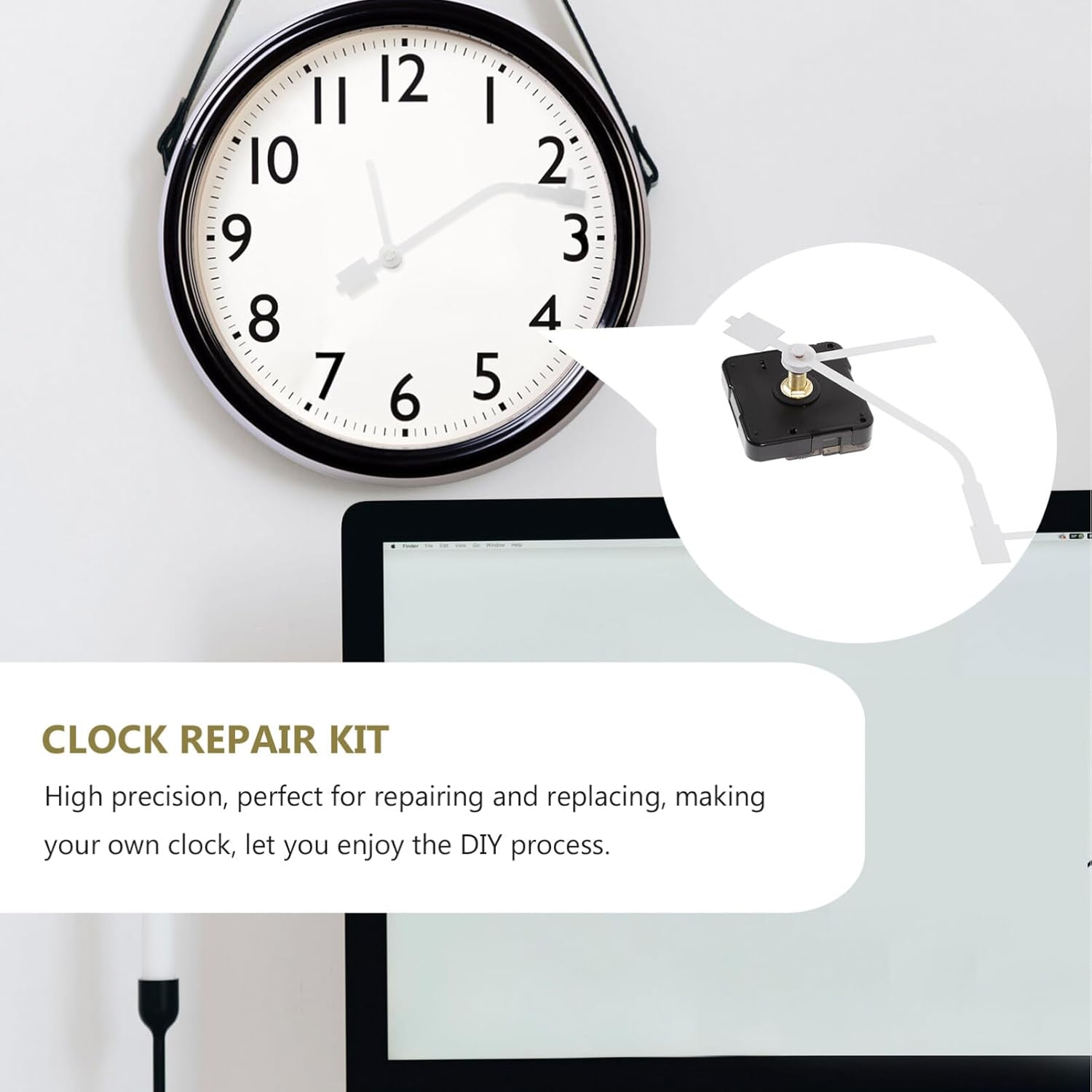 Uonlytech Precision Clock Movement Replacement Mute Clock Mechanism Kit Durable Easy to Use