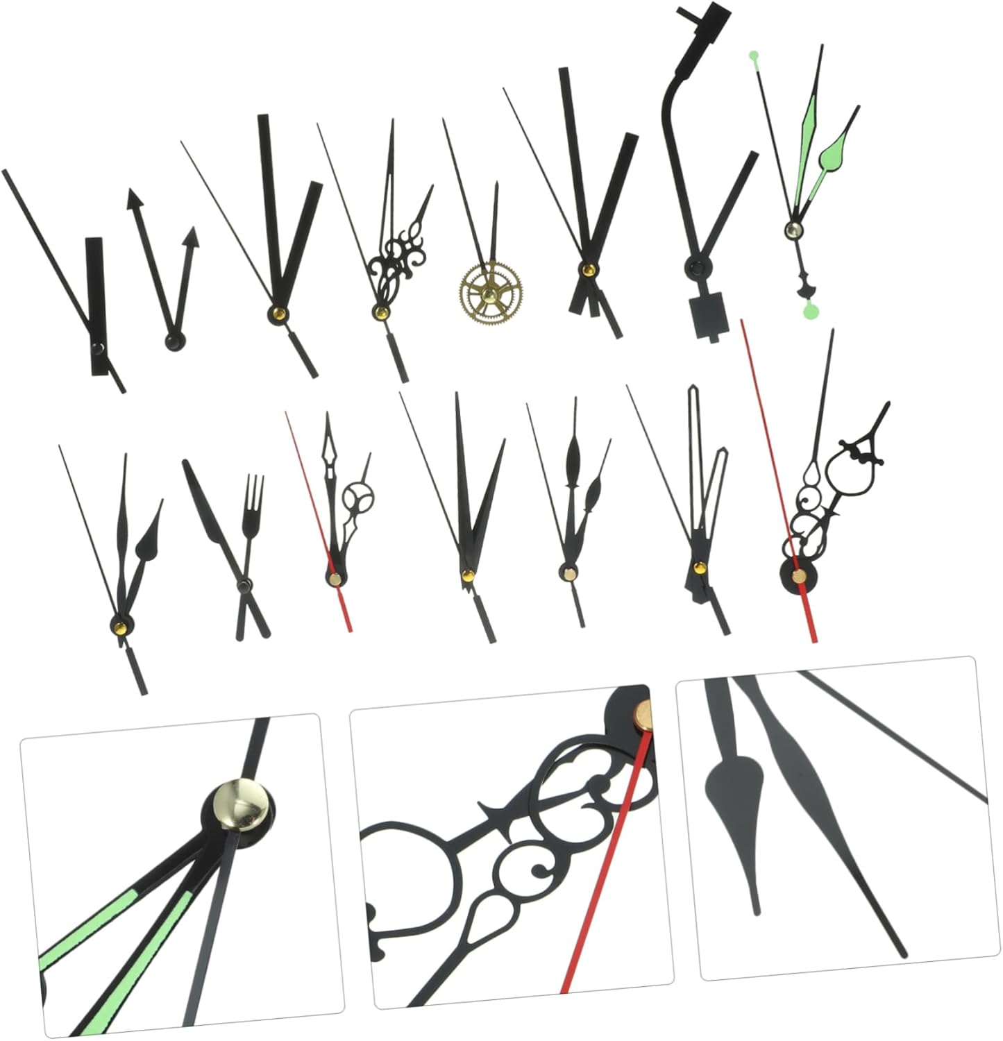 Replacement Clock Hands Kit for Wall Clocks Aluminum 15 Sets