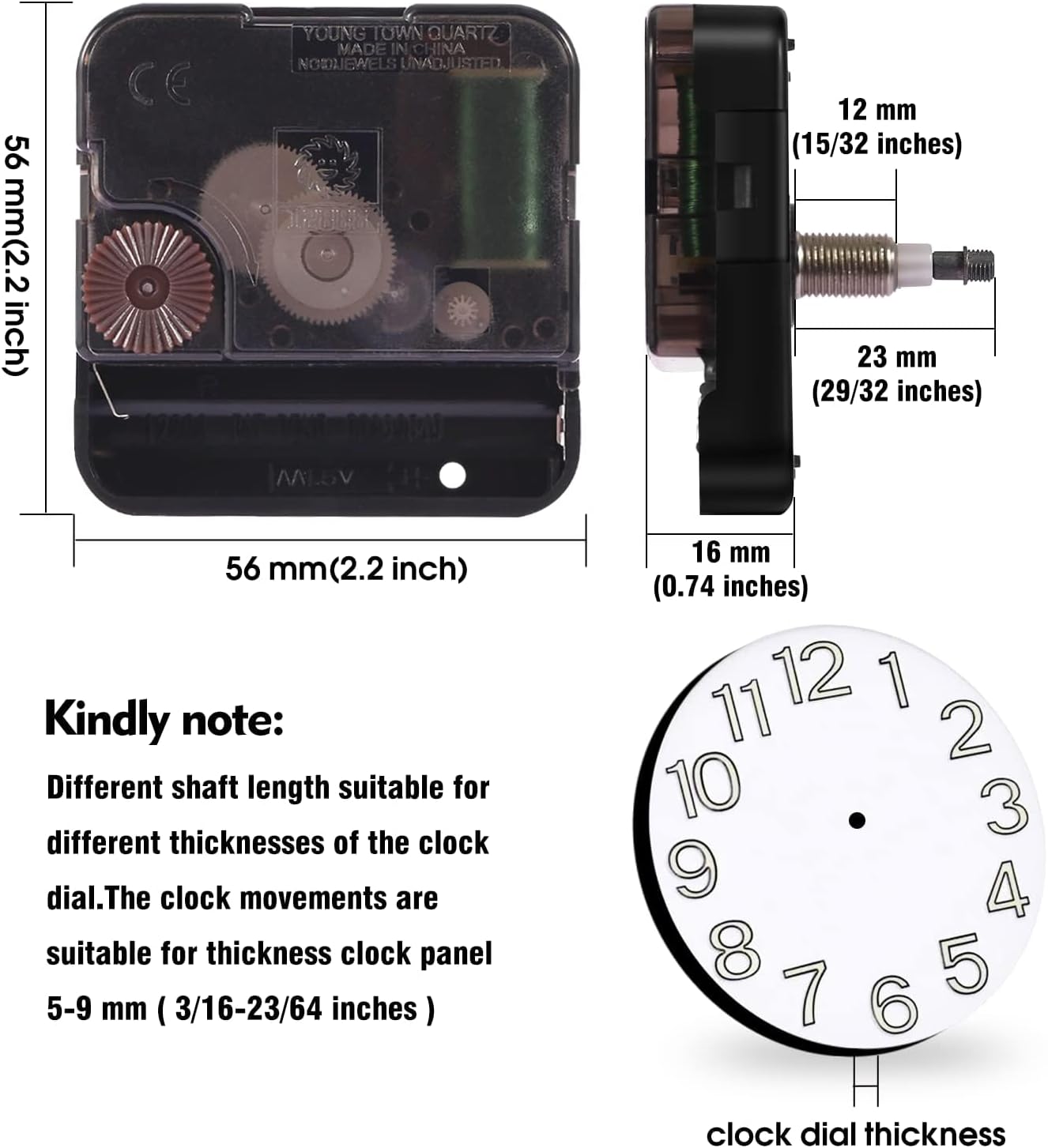 Sturdy Wall Clock Movement Replacement