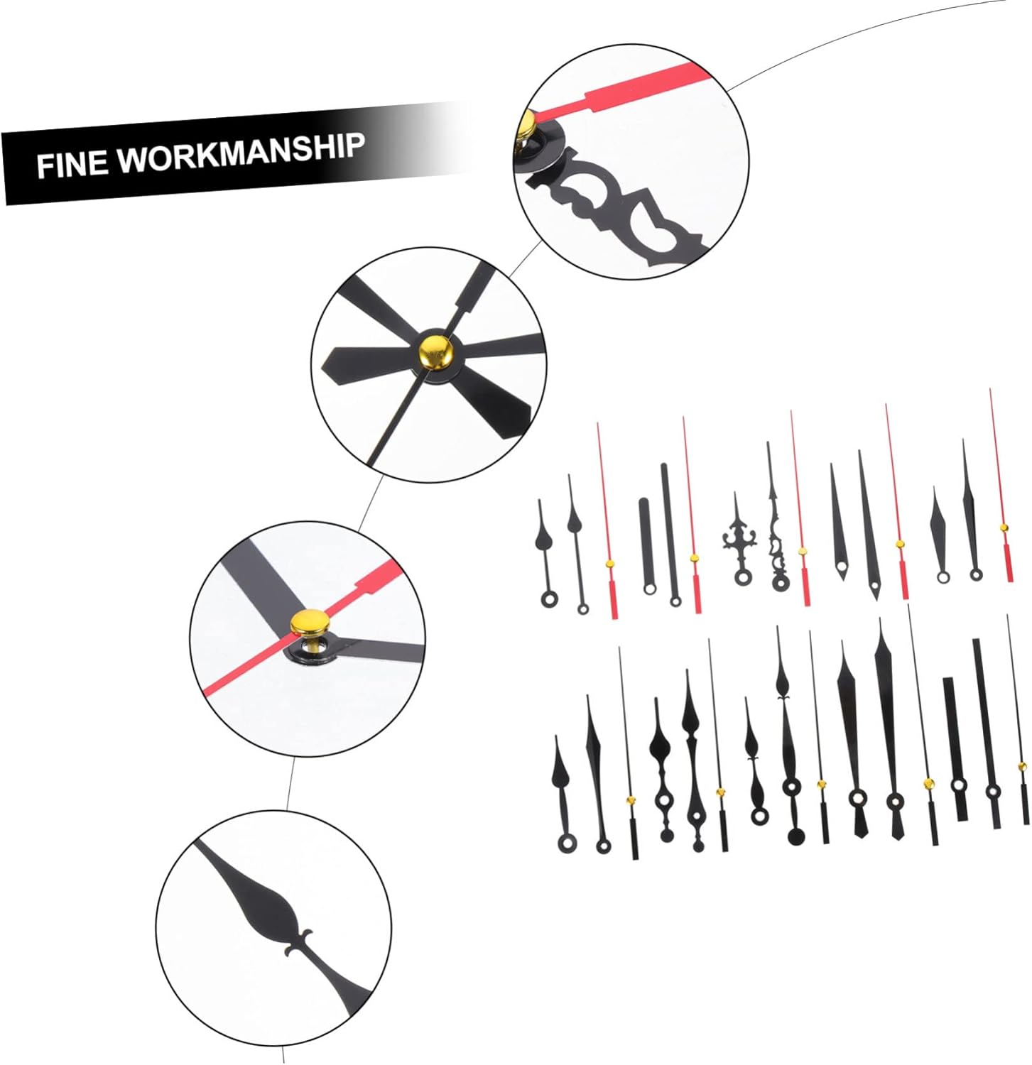 10-Piece Mute Wall Clock Movement Kit for DIY Clocks