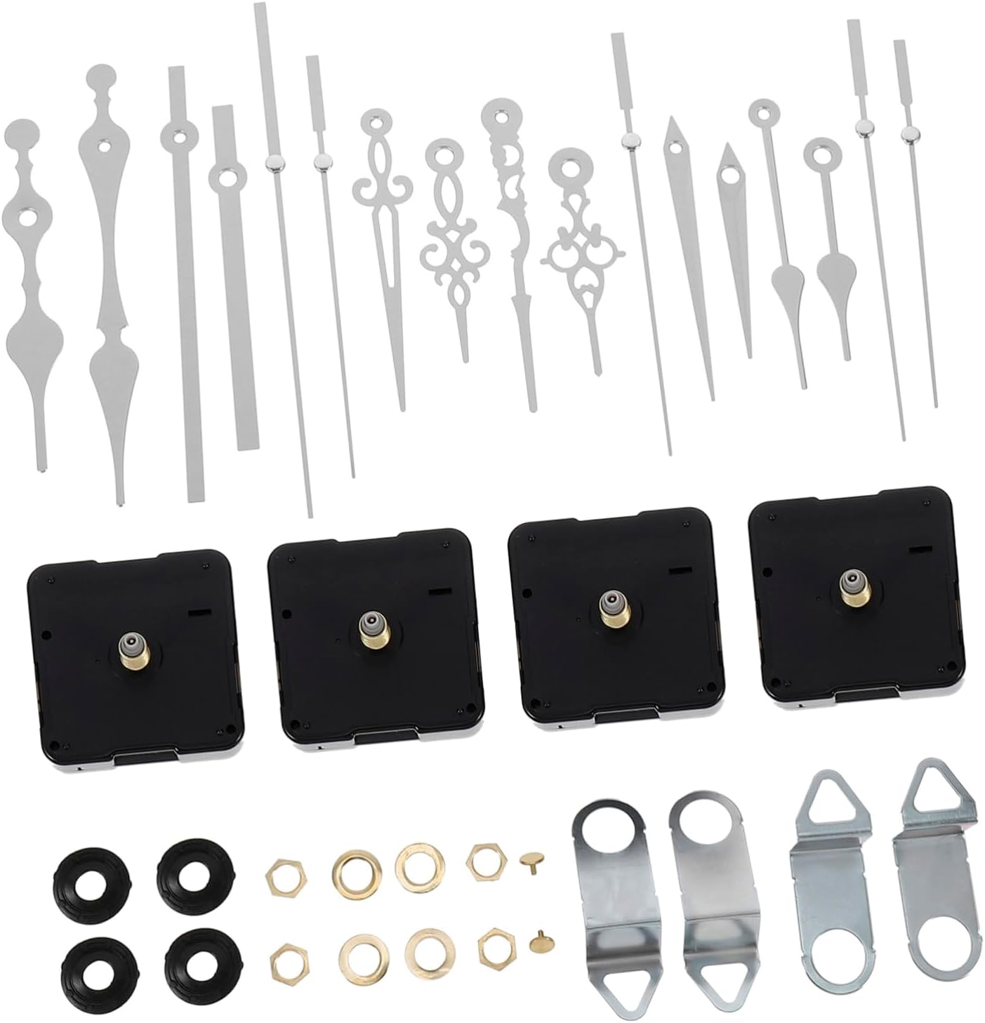 4-Piece Analog Clock Mechanism Kit for Quiet DIY Clocks