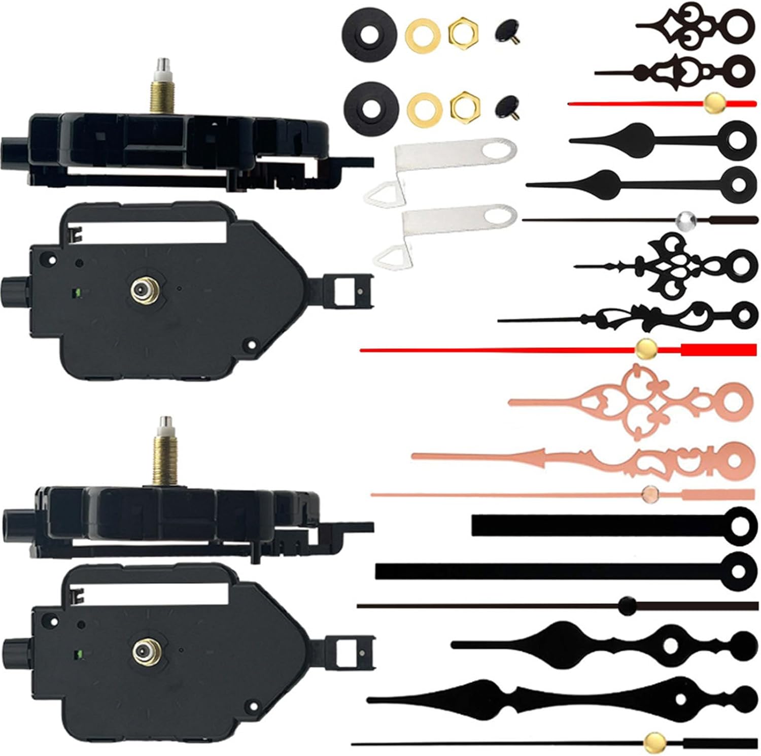 2-Pack Clock Movement Kit with 6 Pairs of Hands