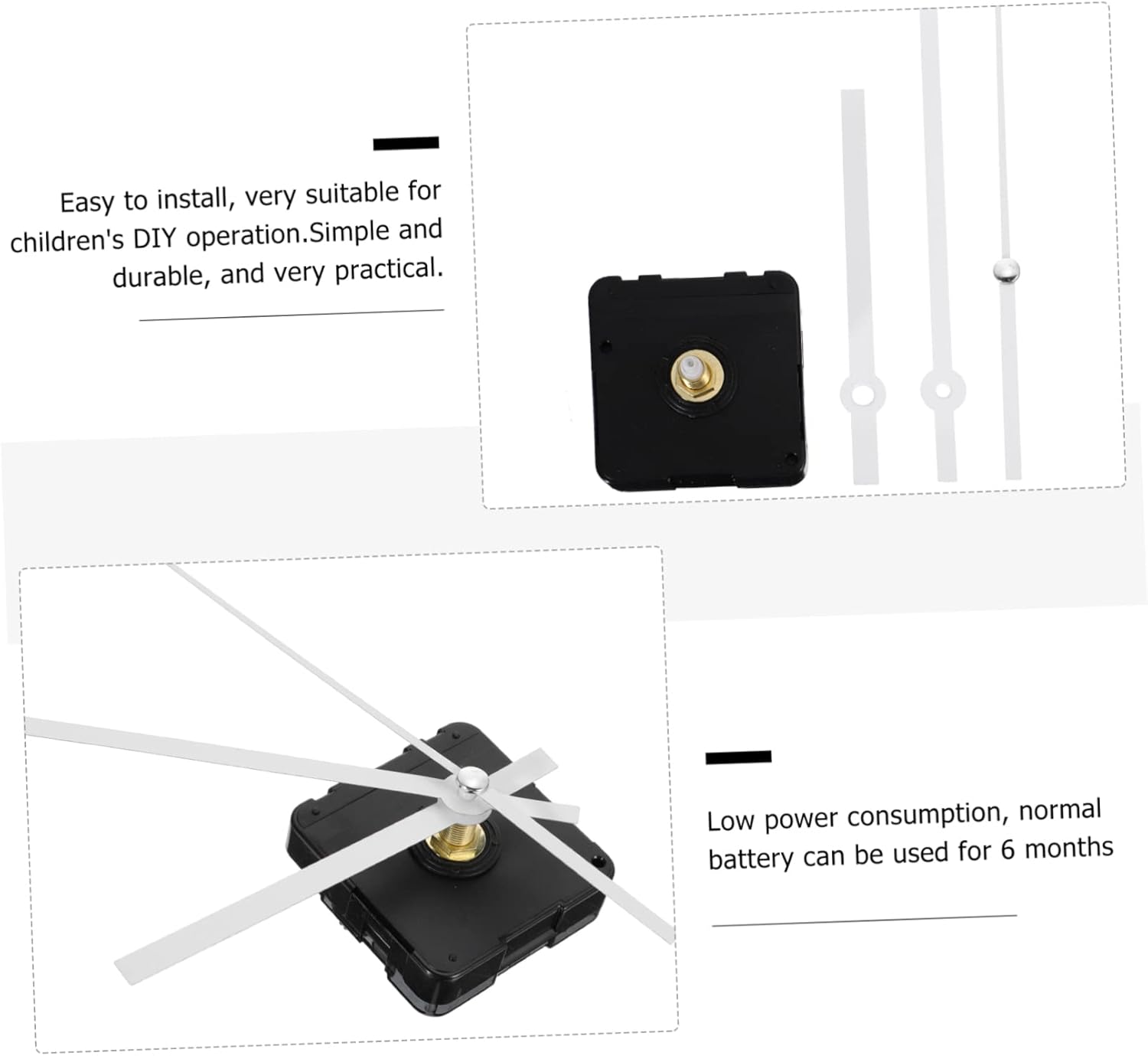 Perfect Reliability Battery-Powered Noiseless Replacement Parts for Your Wall Clock