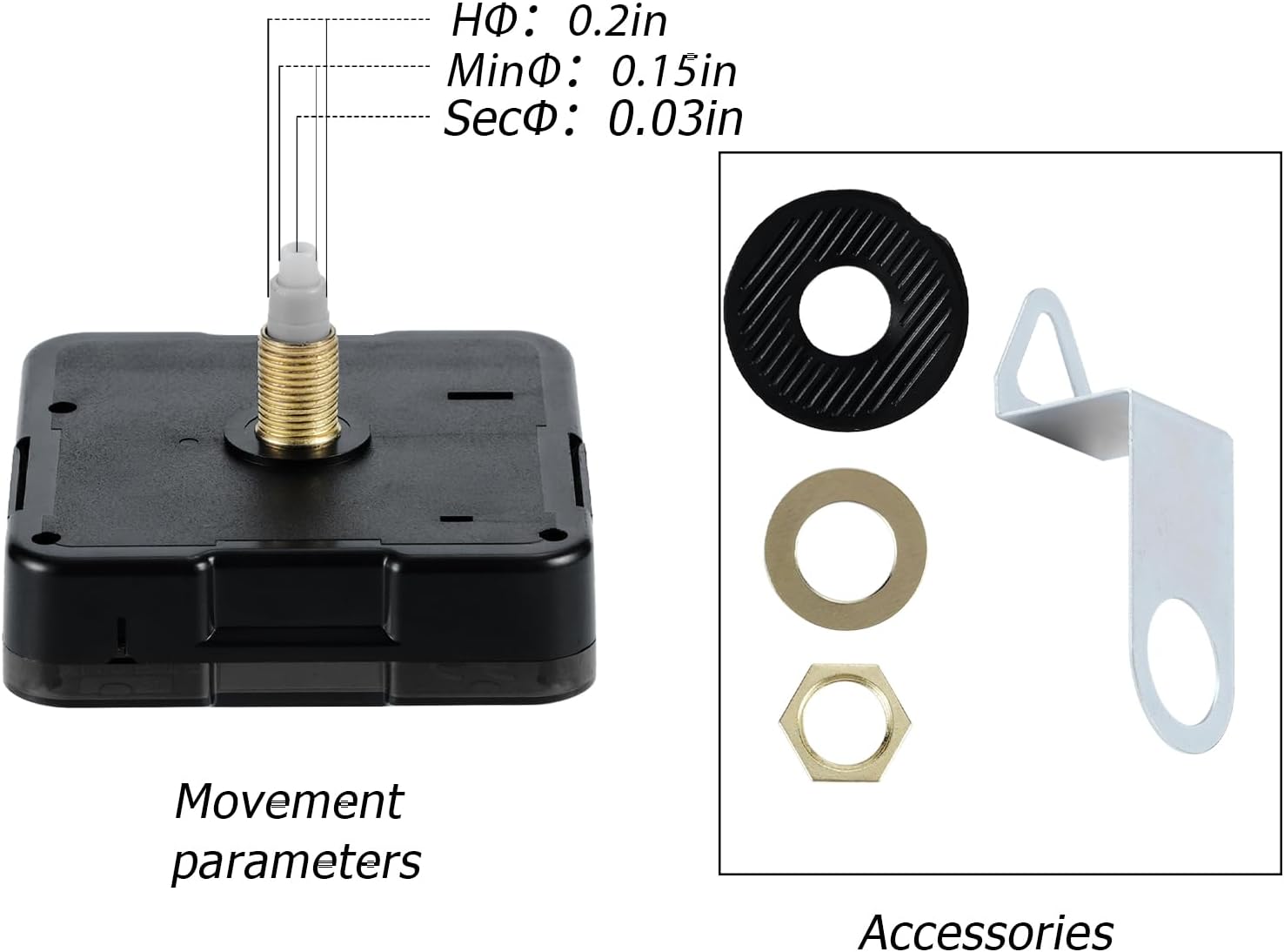 Silent Clock Mechanism Kit for DIY Repair 12mm Shaft